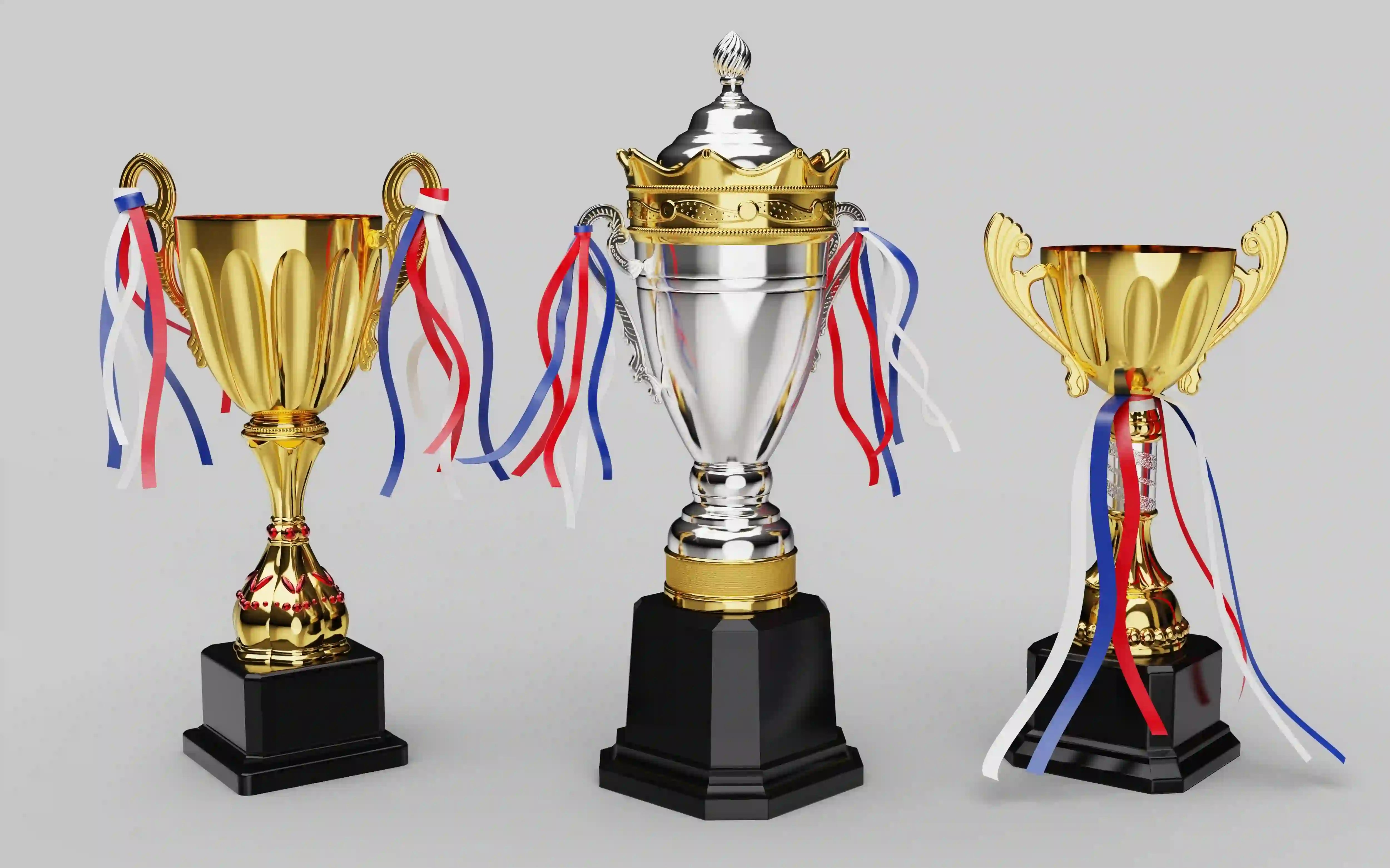 banniÚre 3 trophées en métal
