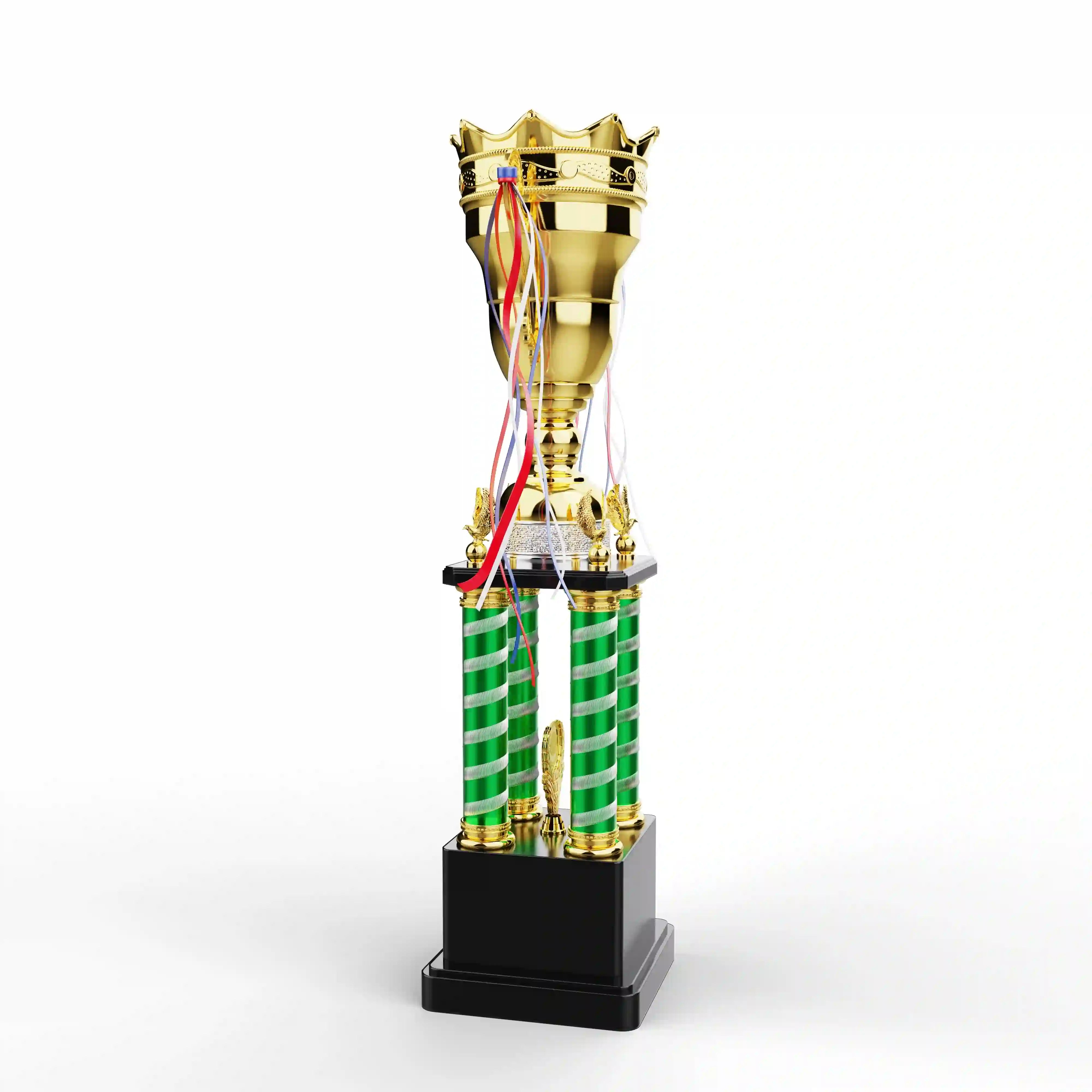 coupe en métal or et vert