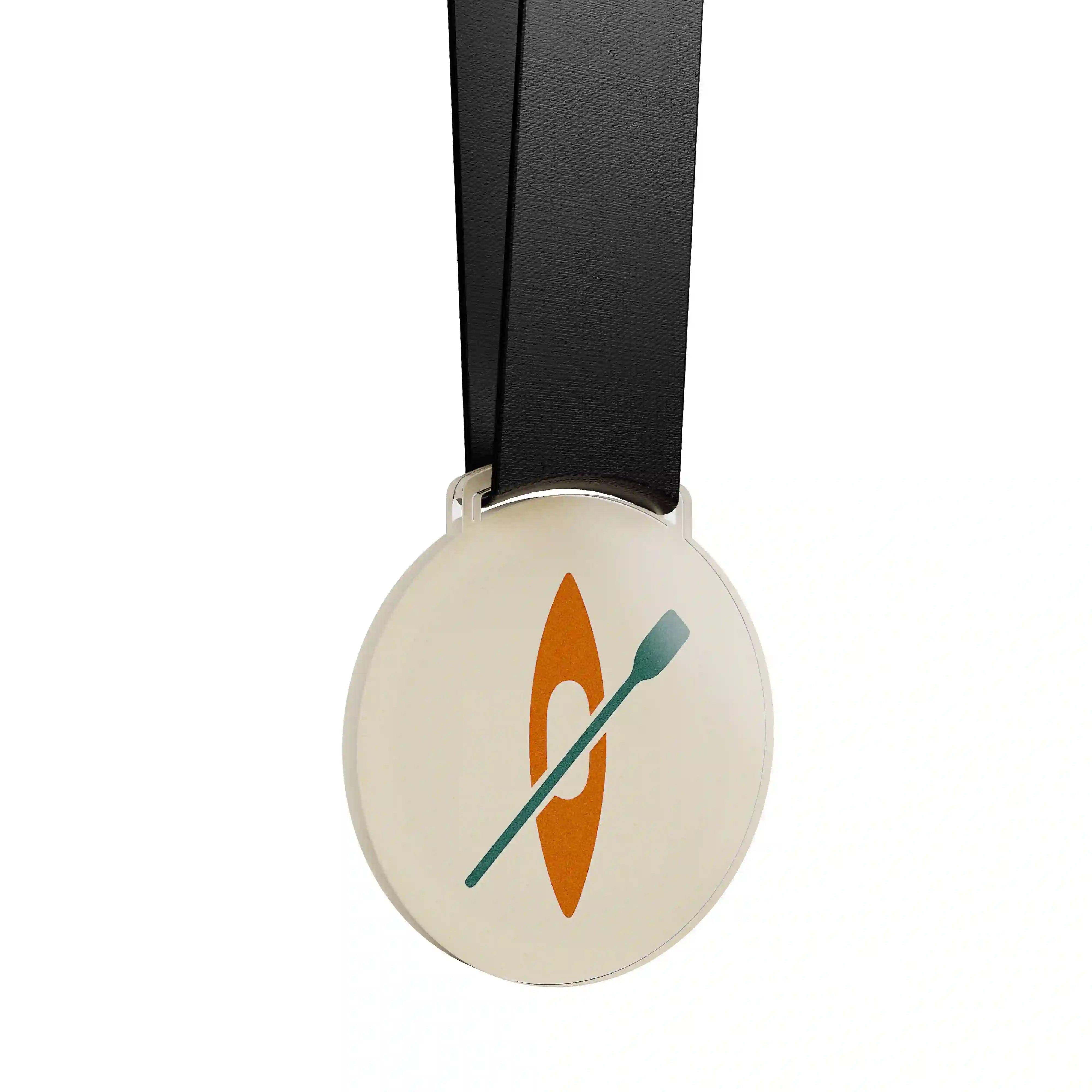 médaille en acrylique avec l'icÎne de l'aviron
