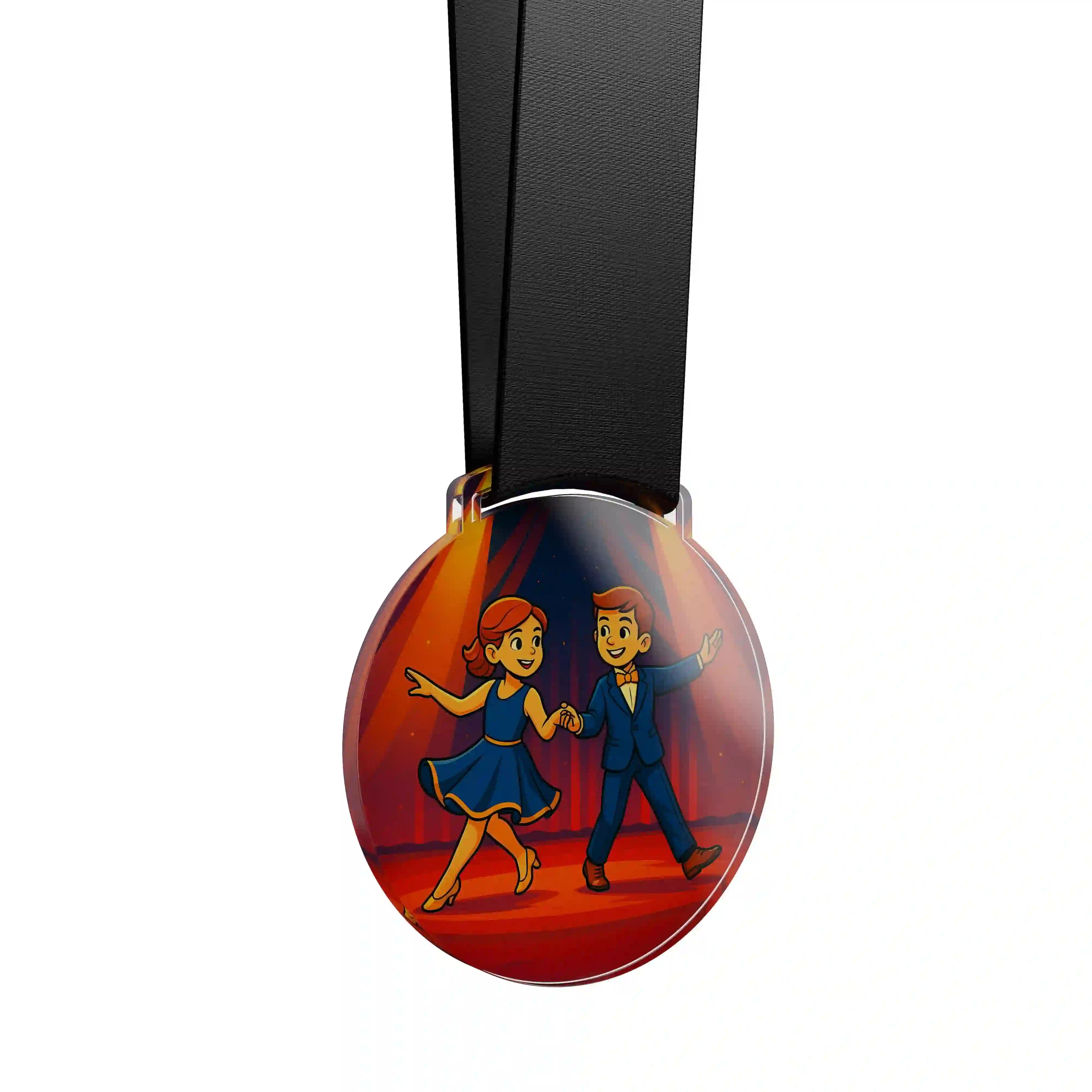 médaille acrylique d'enfants faisant de la danse de salon