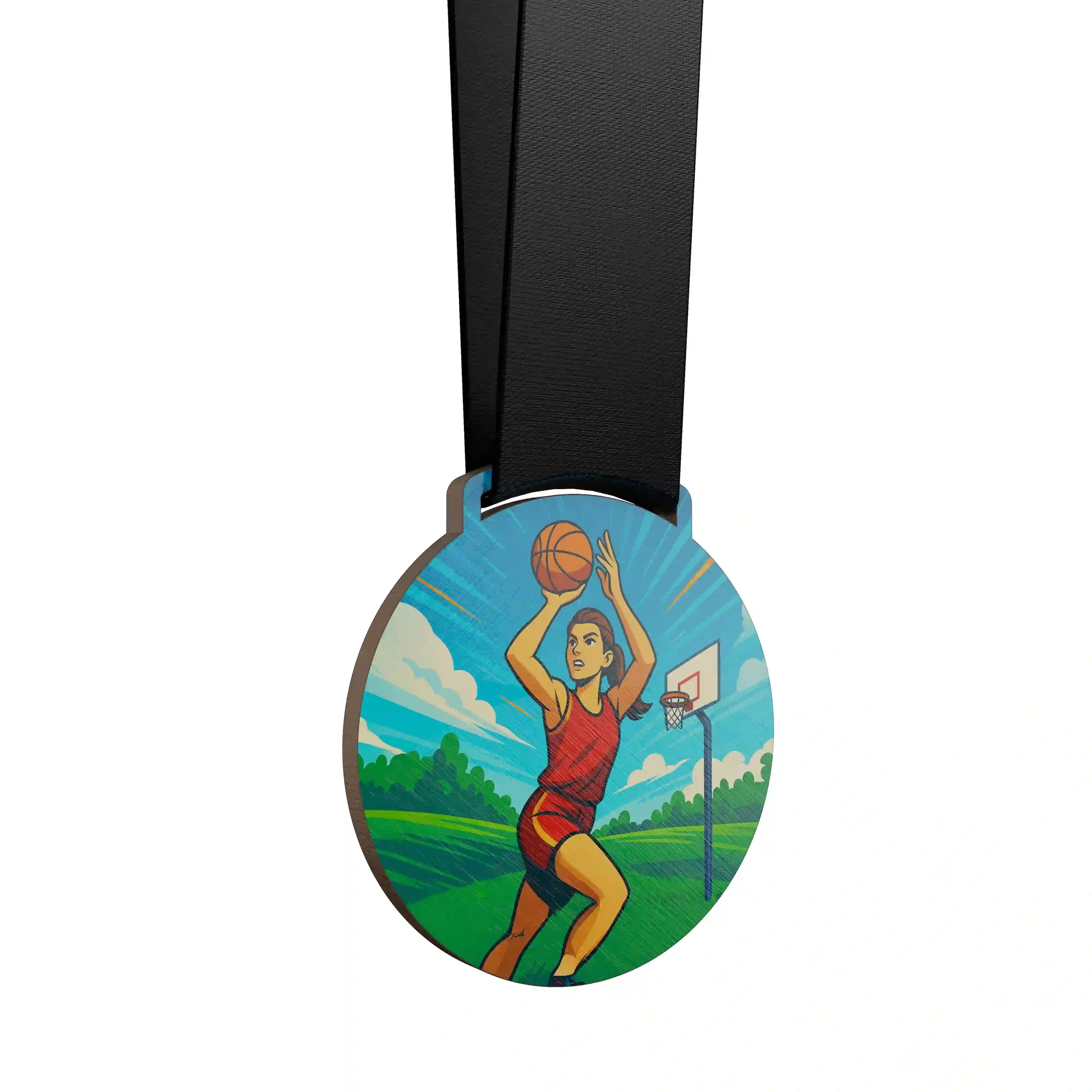 Médaille basket féminin personnalisable