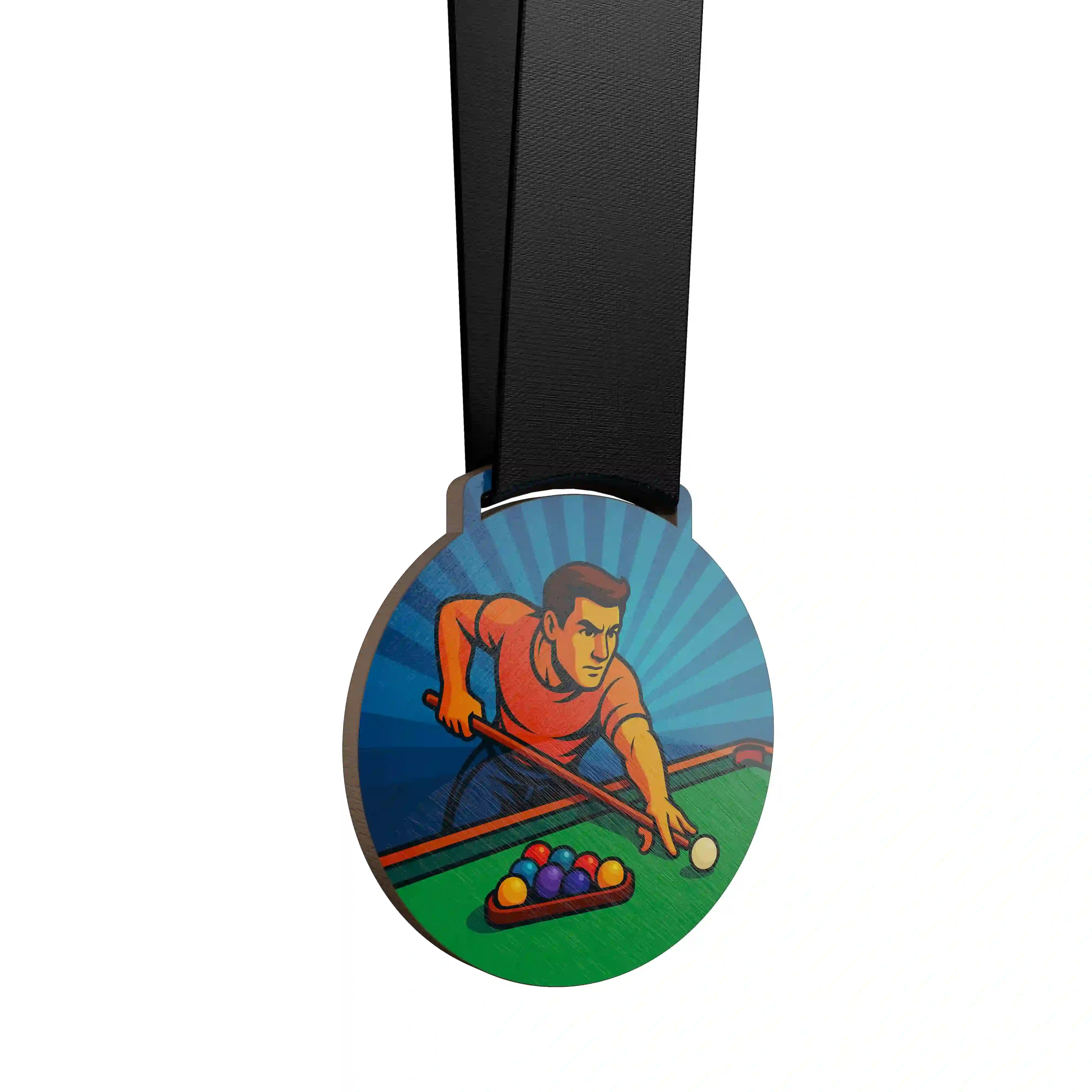 Homme qui vise au billard