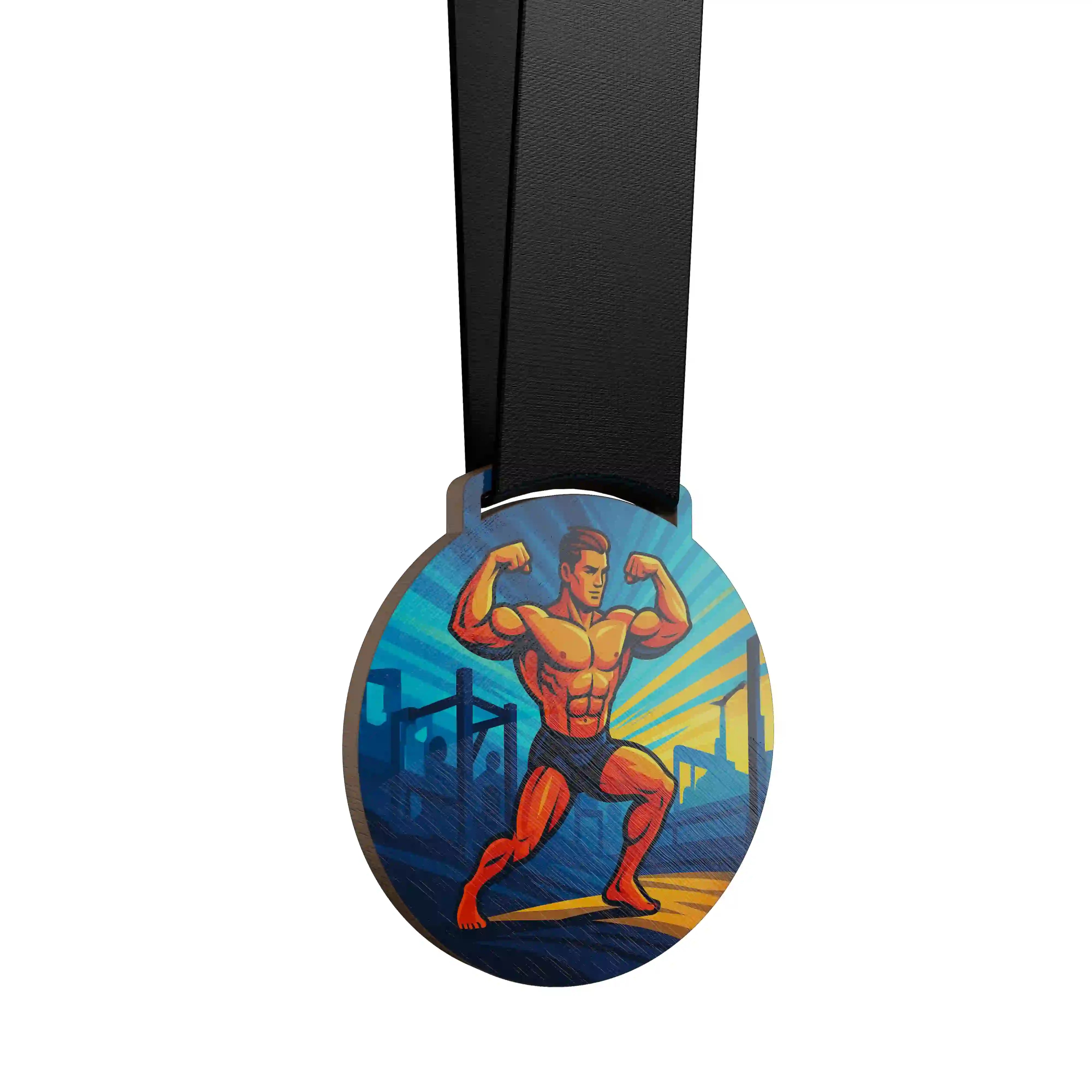 Bodybuilder faisant du posing Ă  la salle de sport