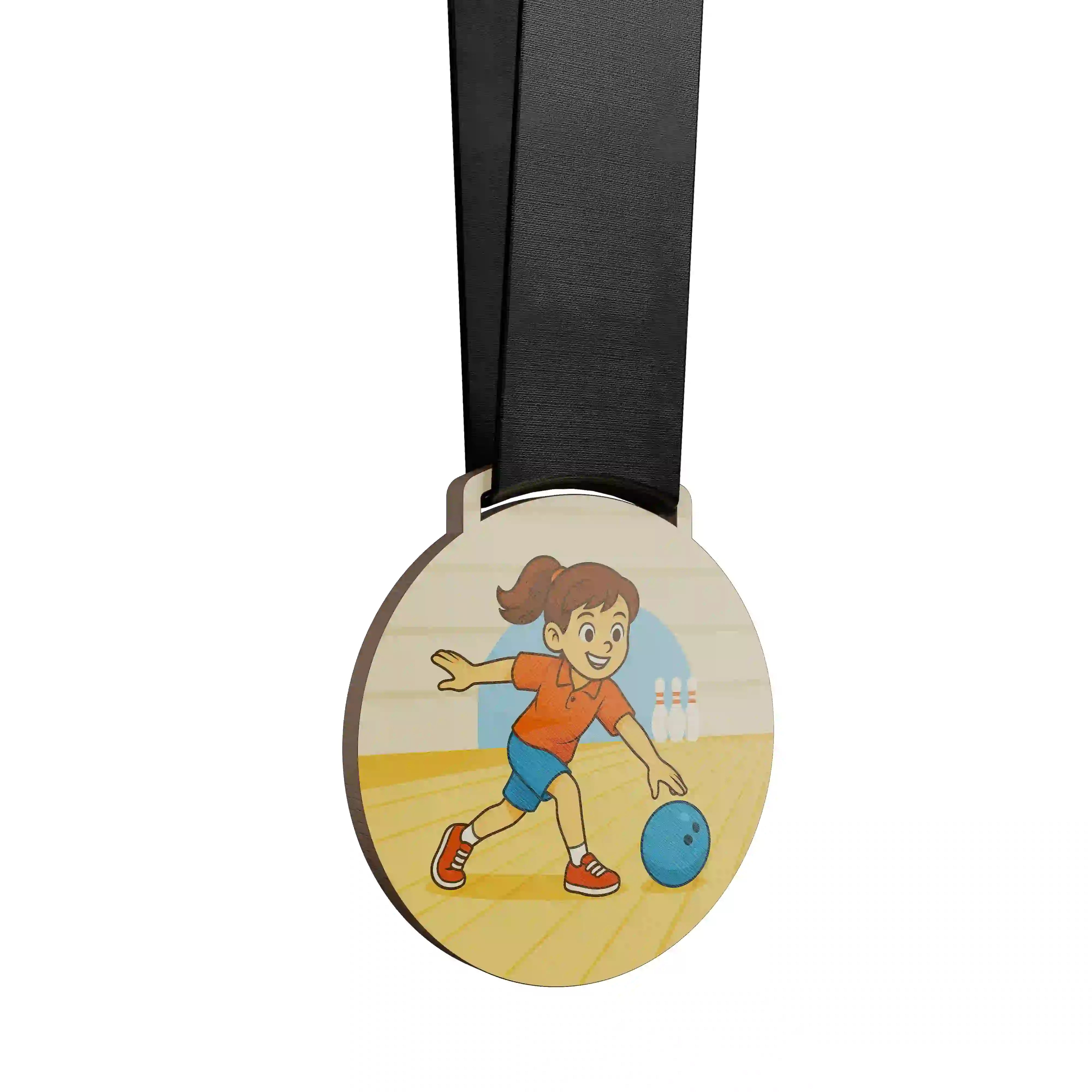 Jeune fille qui lance sa boule de bowling