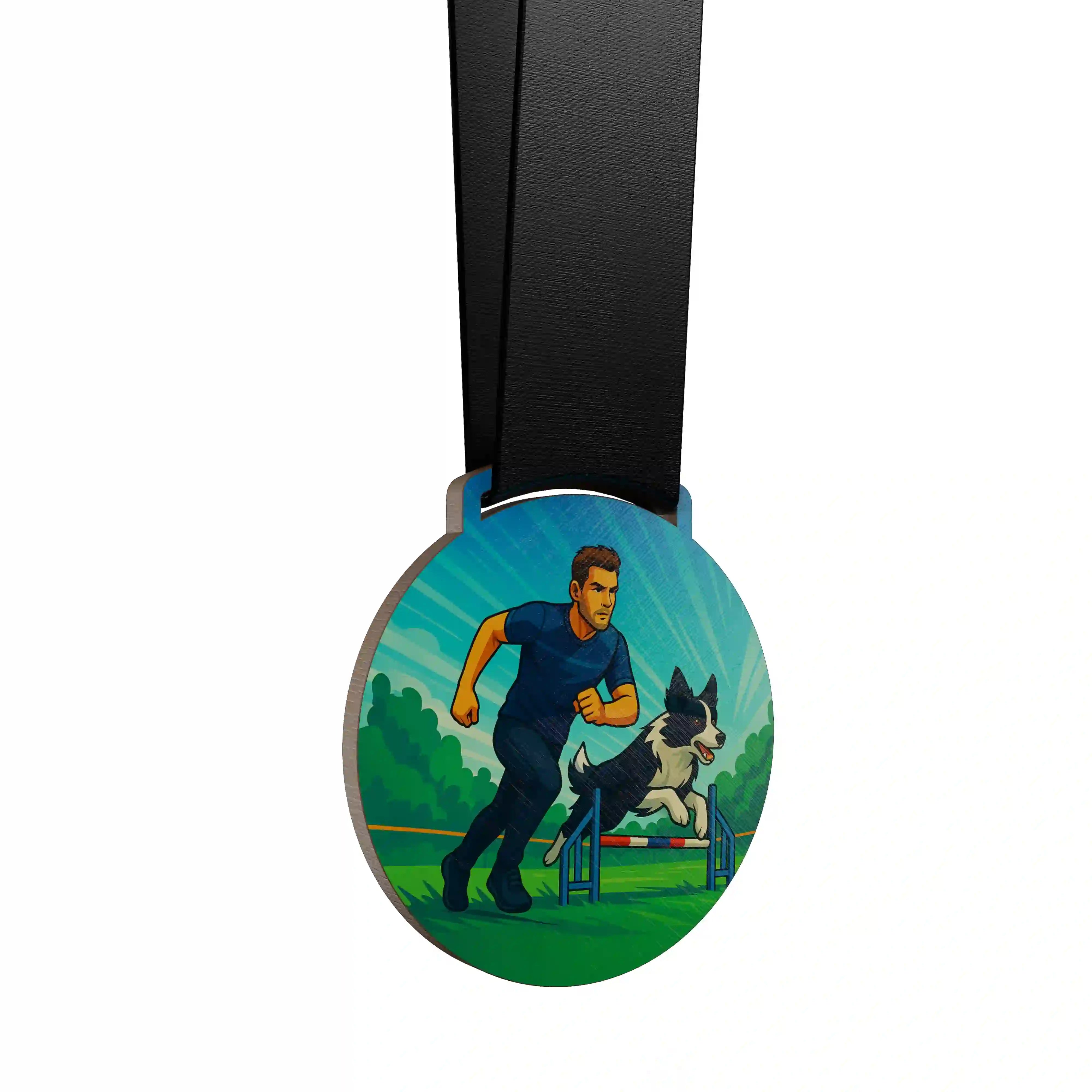 Épreuve pour les compétiteurs canins de saut à la haie