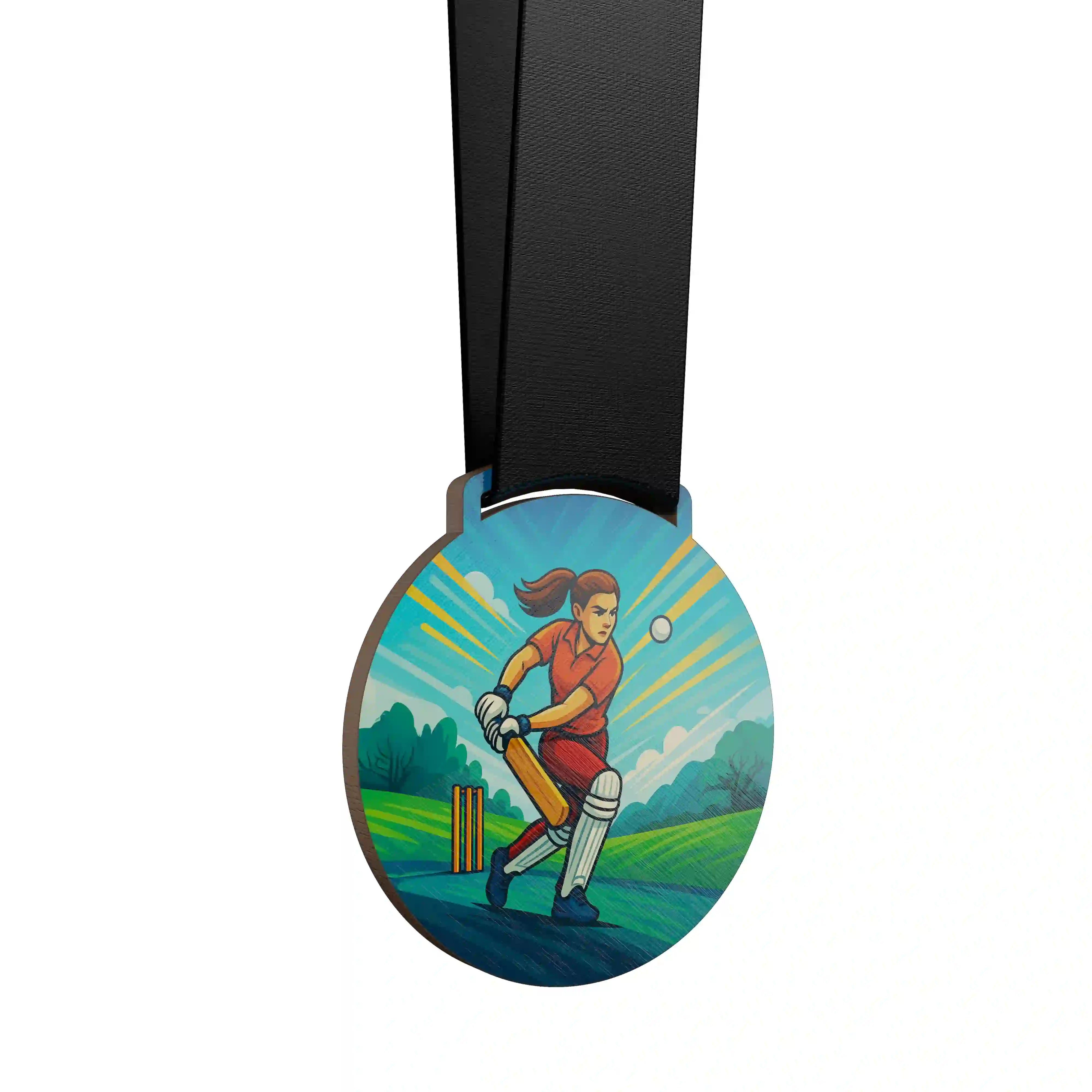 Femme faisant du cricket