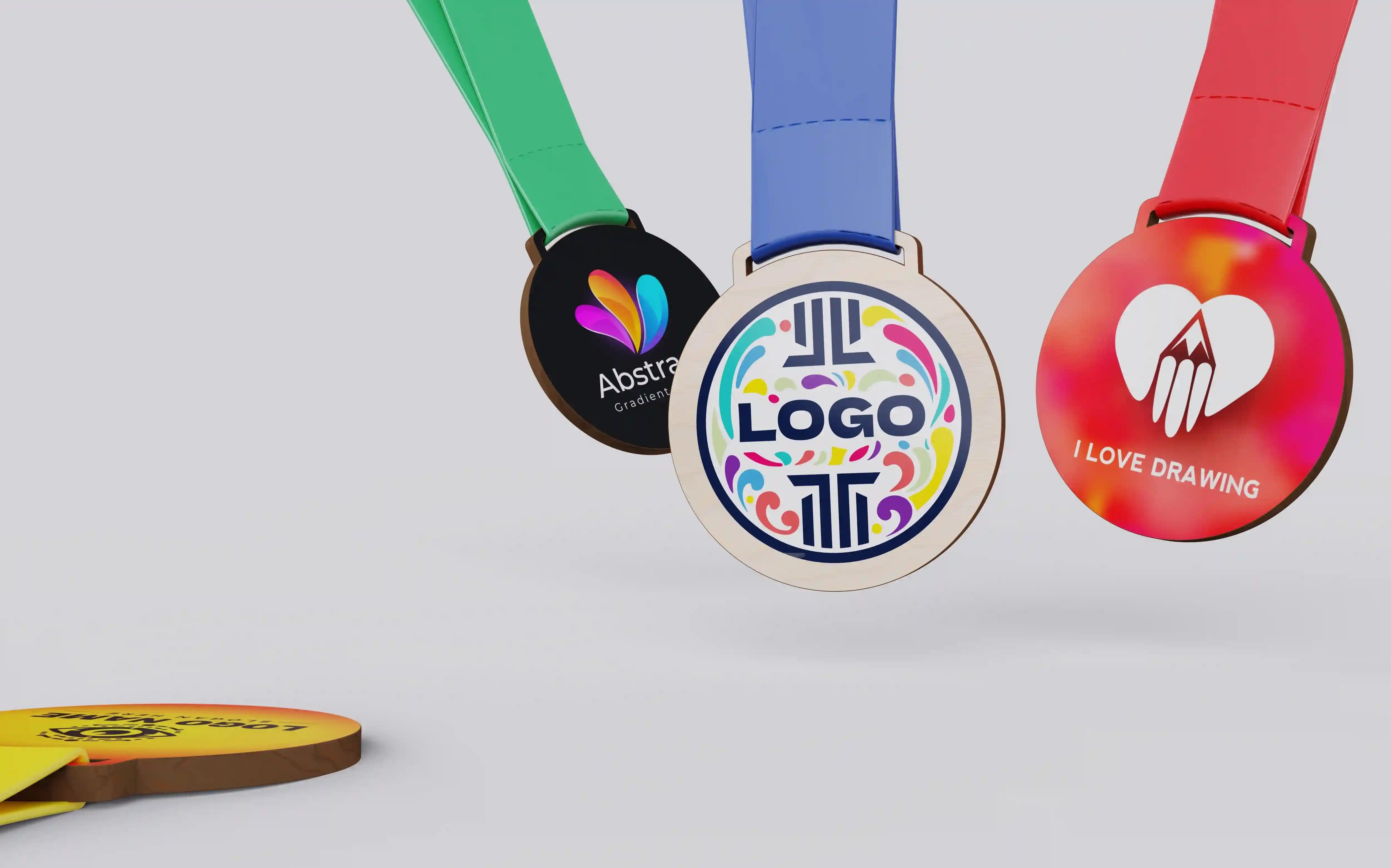 bannière médaille bois