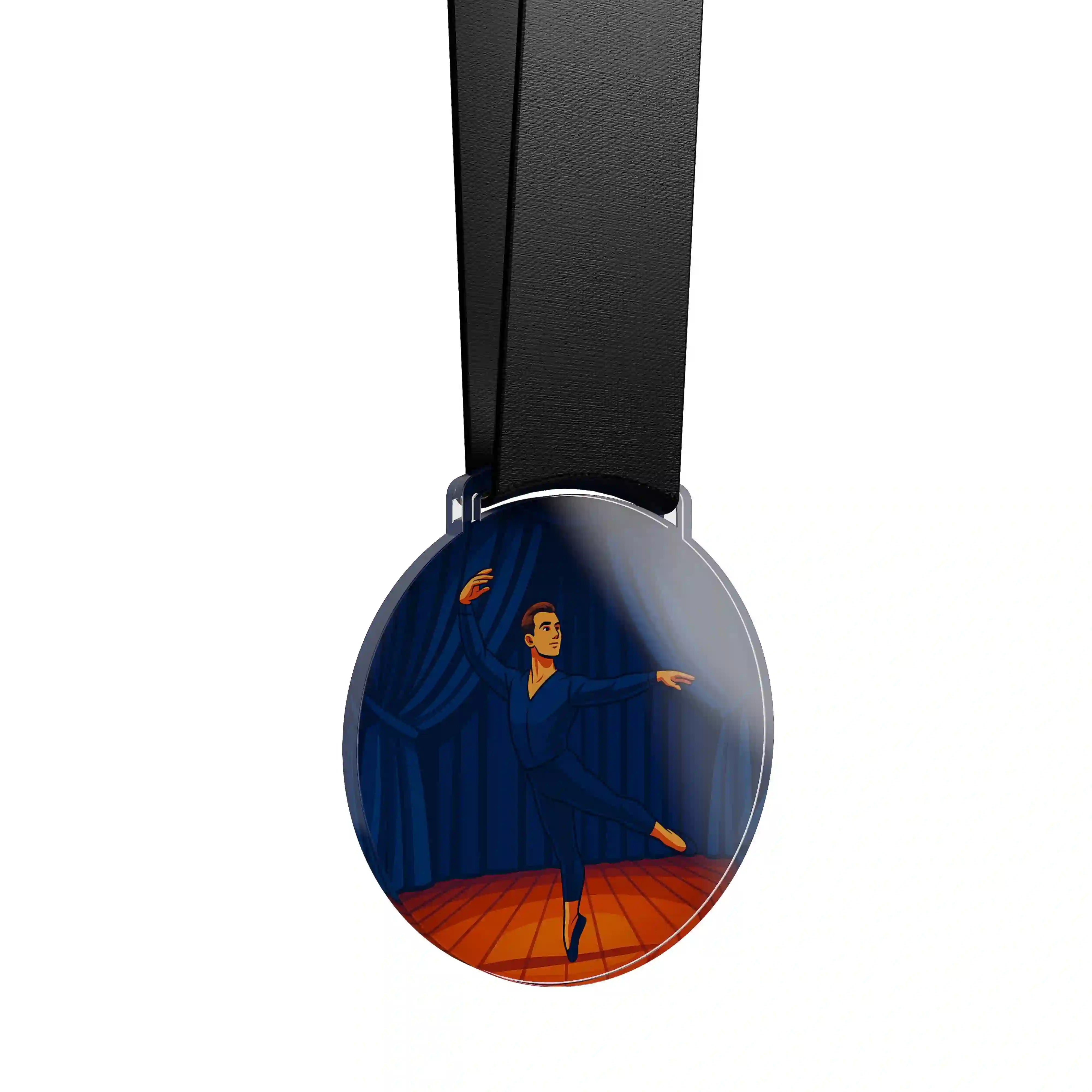 médaille en acrylique d'un danseur de classique