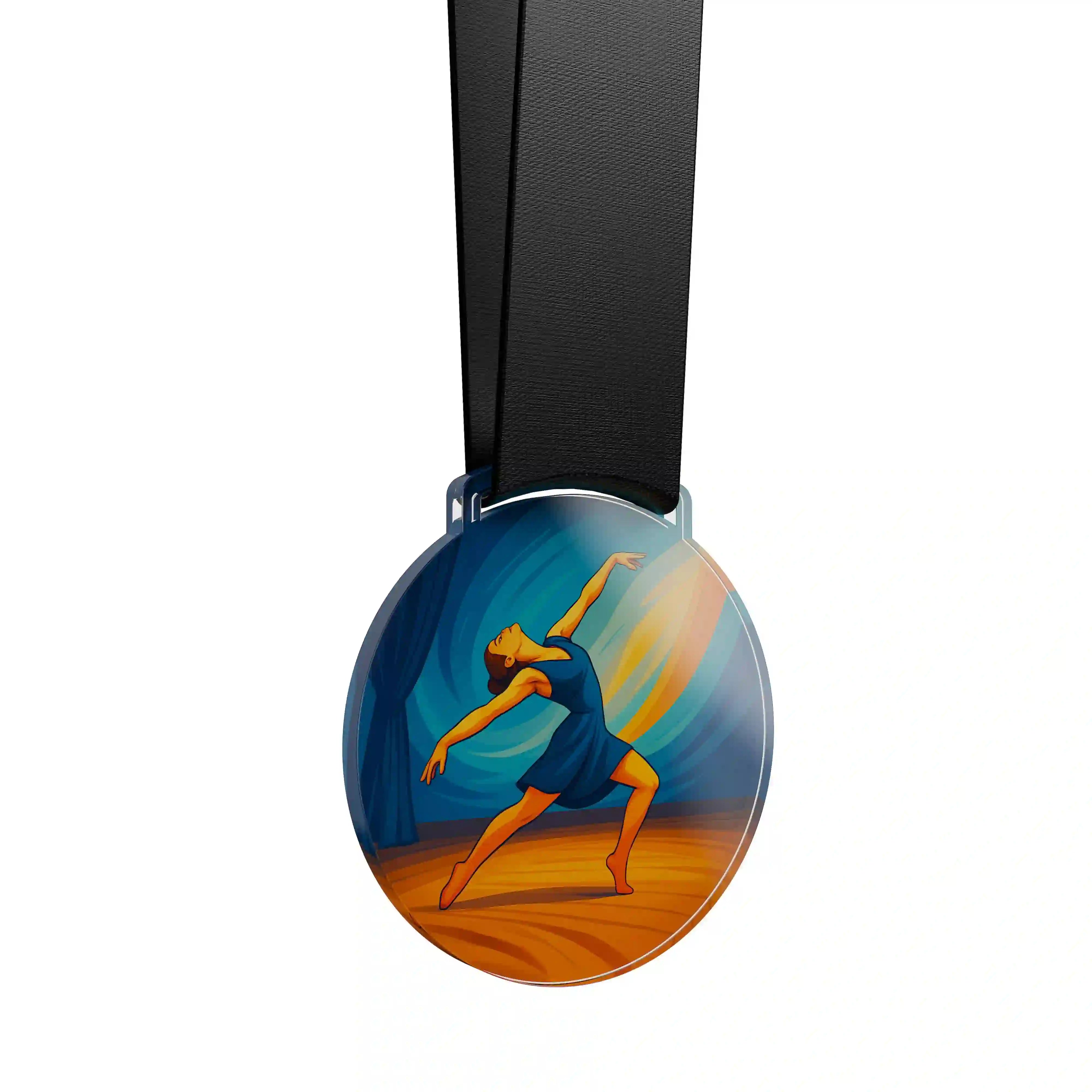 médaille en acrylique d'une femme  faisant de la danse contemporaine