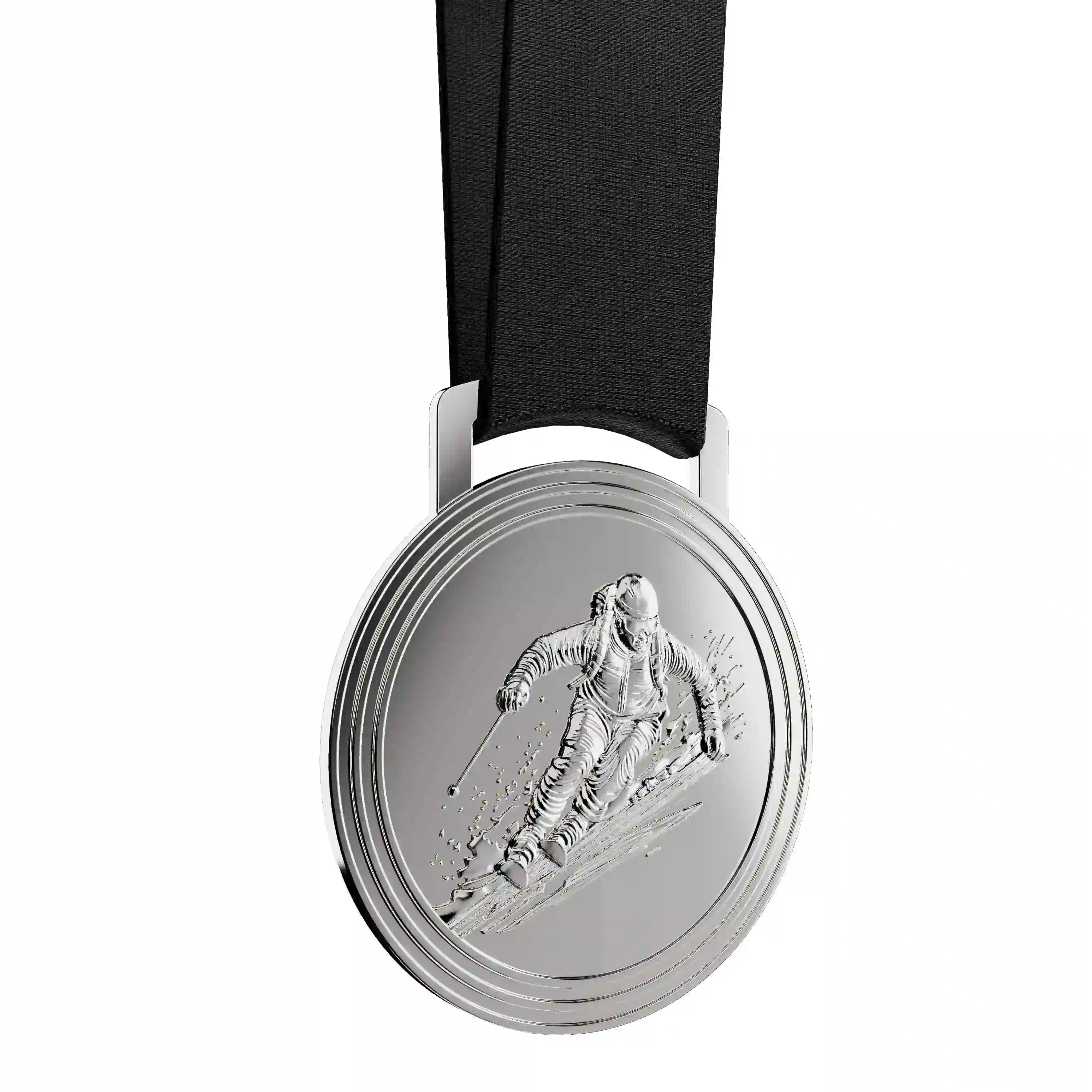 médaille en argent d'un skieur