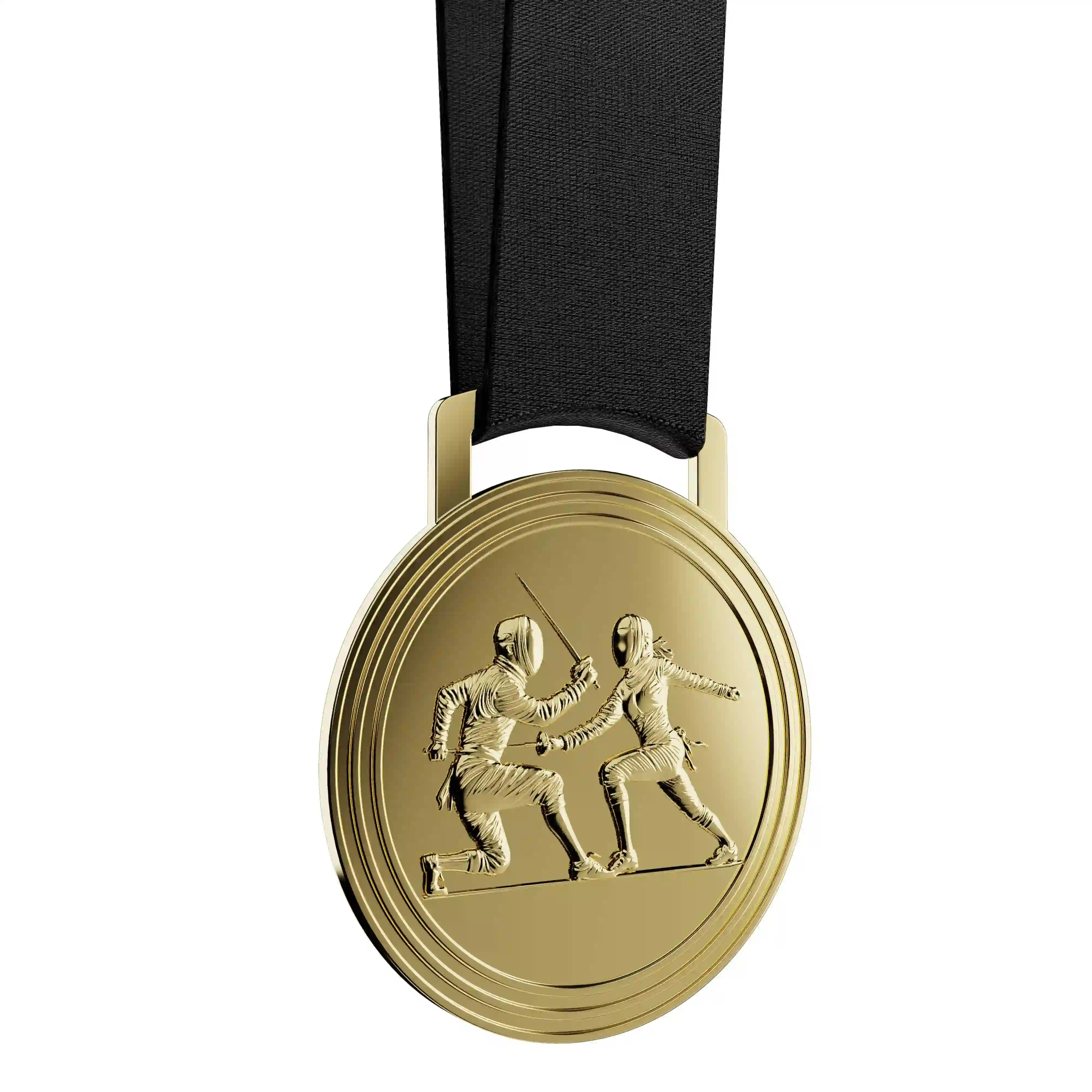 médaille or de deux escrimeurs