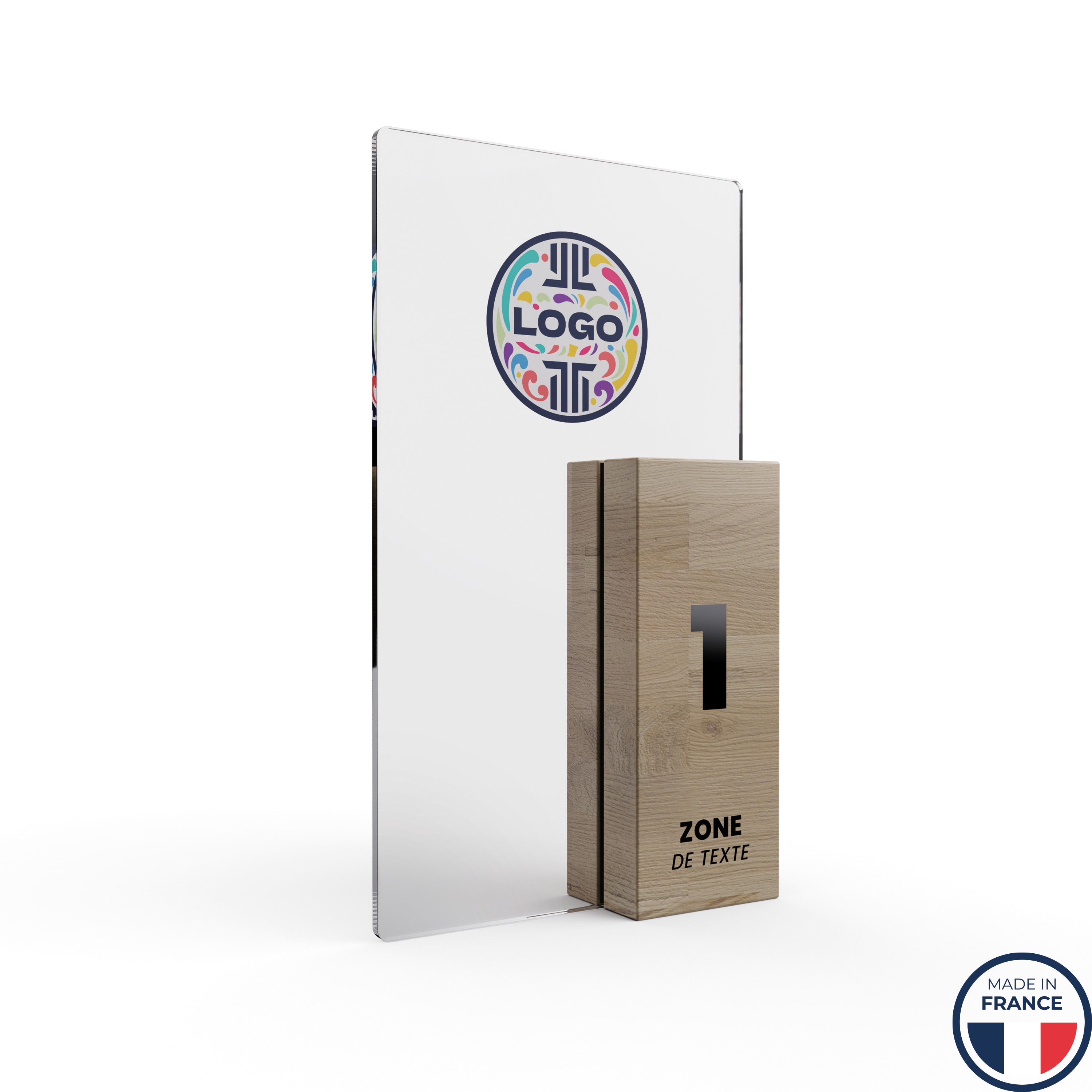 trophée bois et plexiglass imprimé