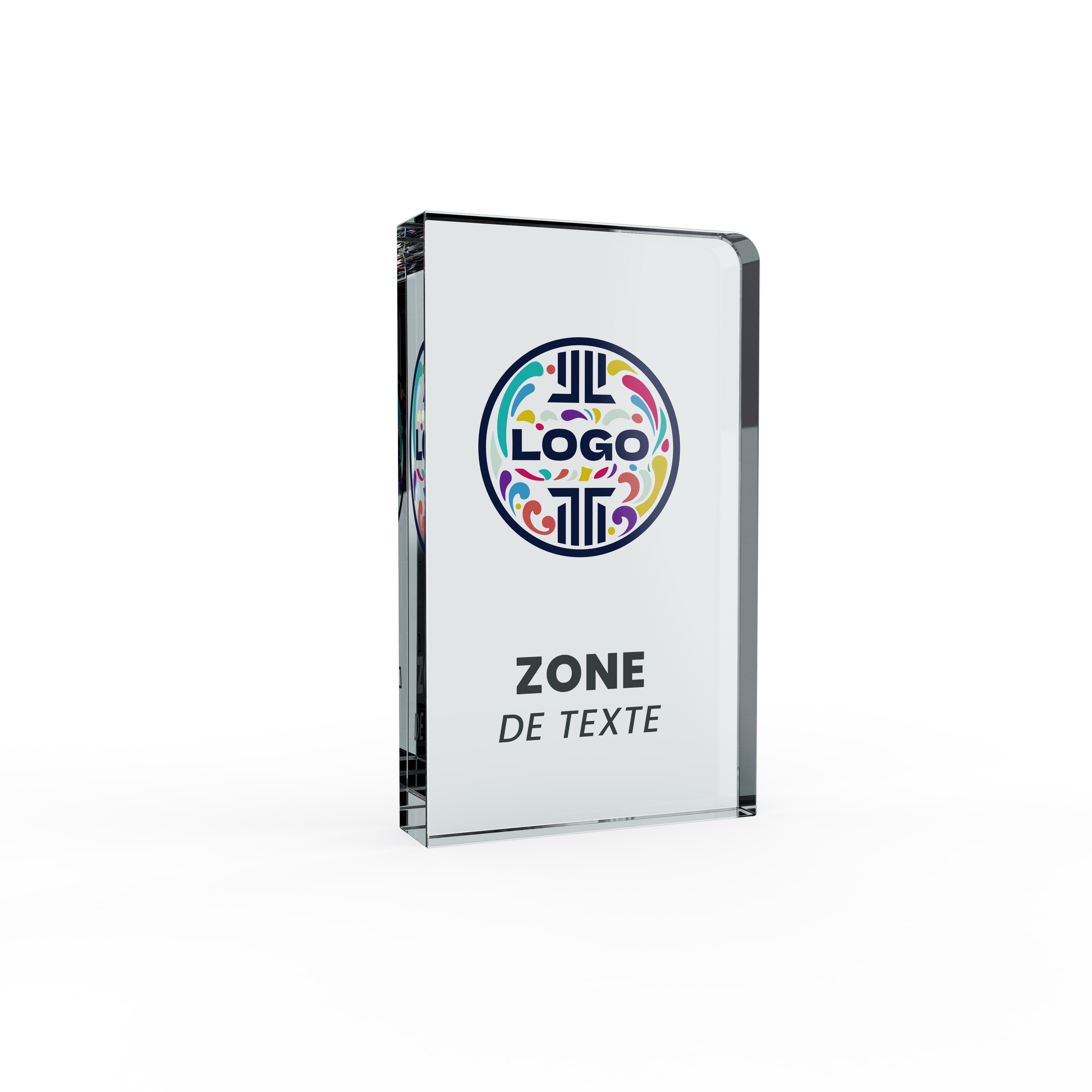 Trophée en verre avec impression couleur