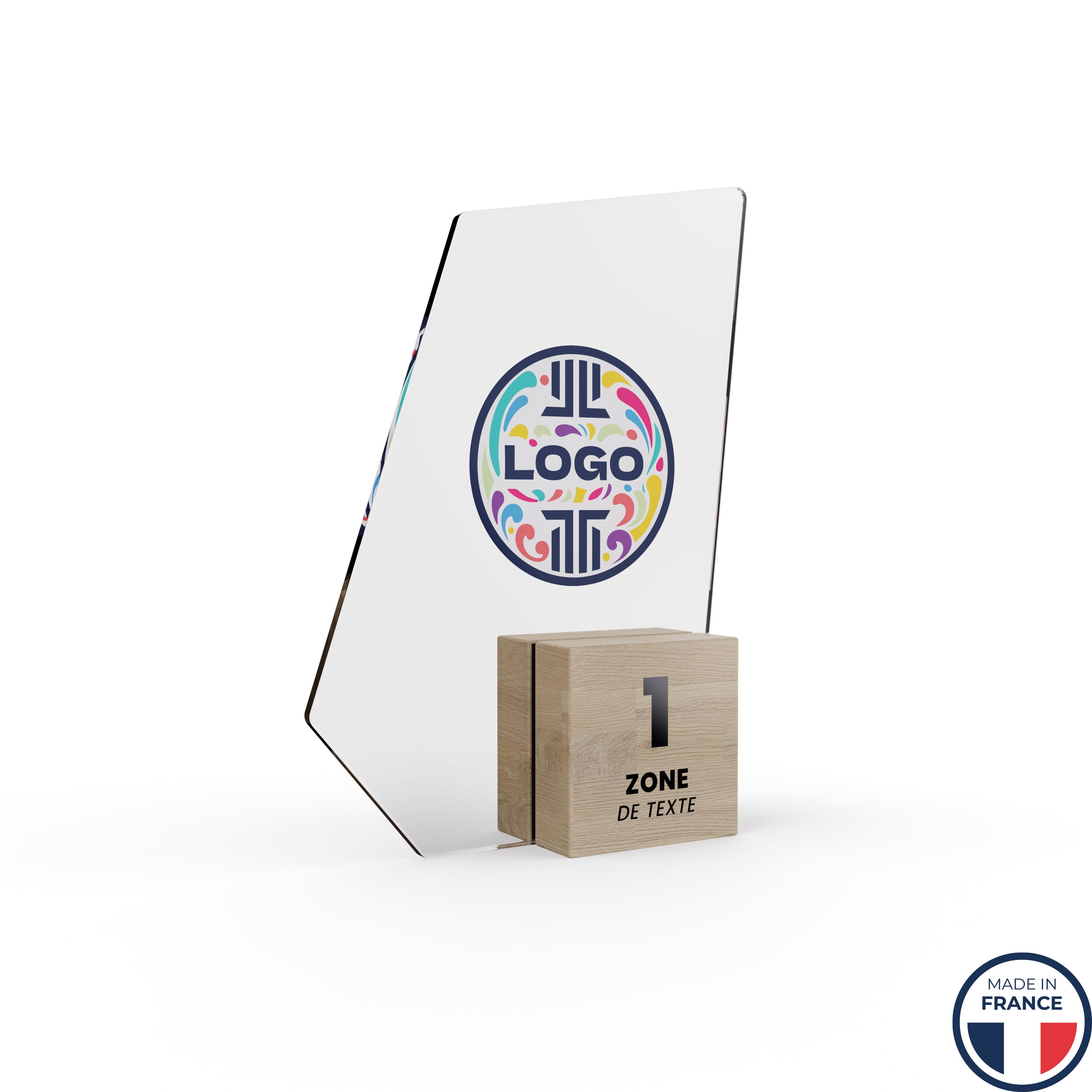 trophée en bois et en plexiglass personnalisable