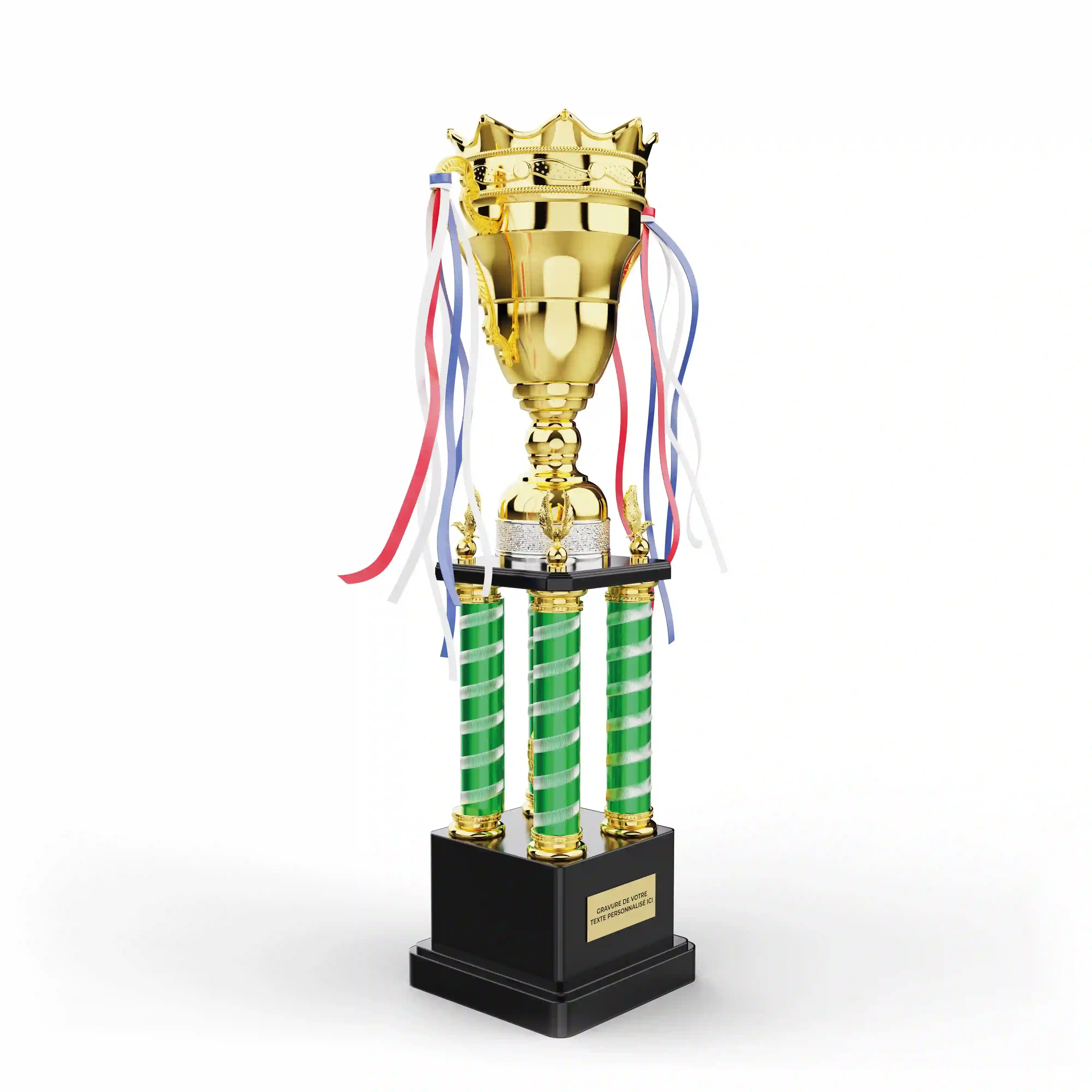 coupe en métal or et vert
