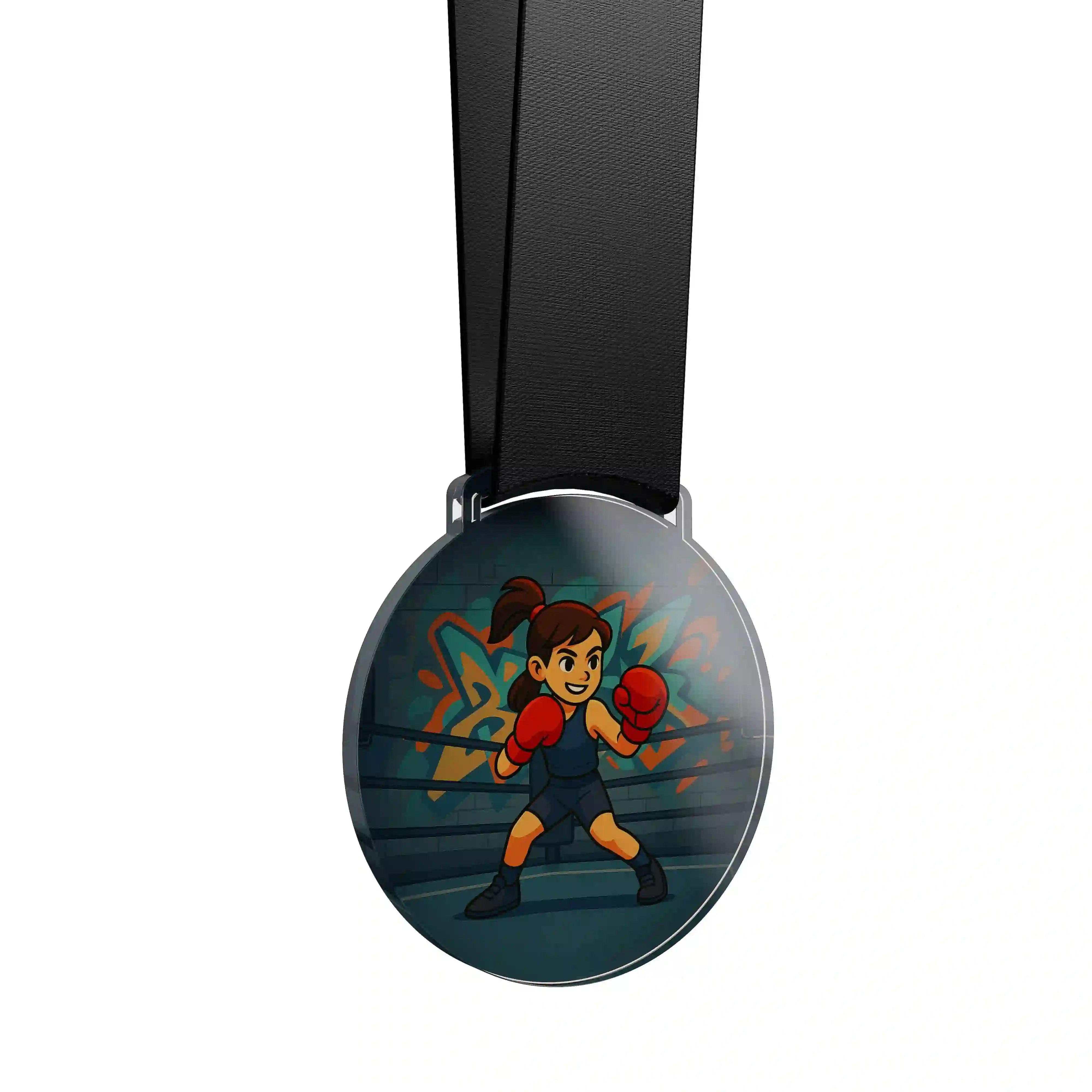 médaille acrylique d'une jeune boxeuse