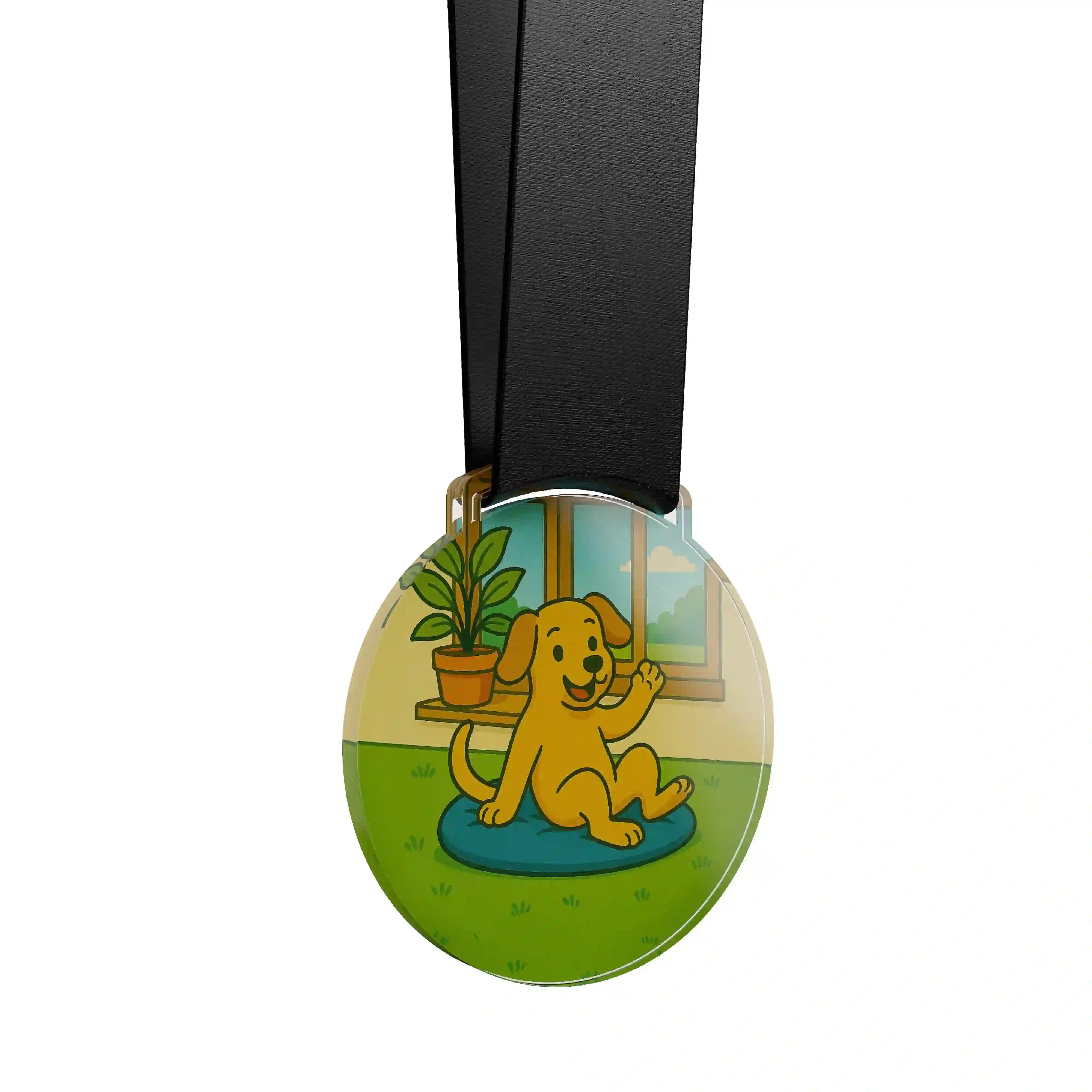 médaille acrylique d'un chien