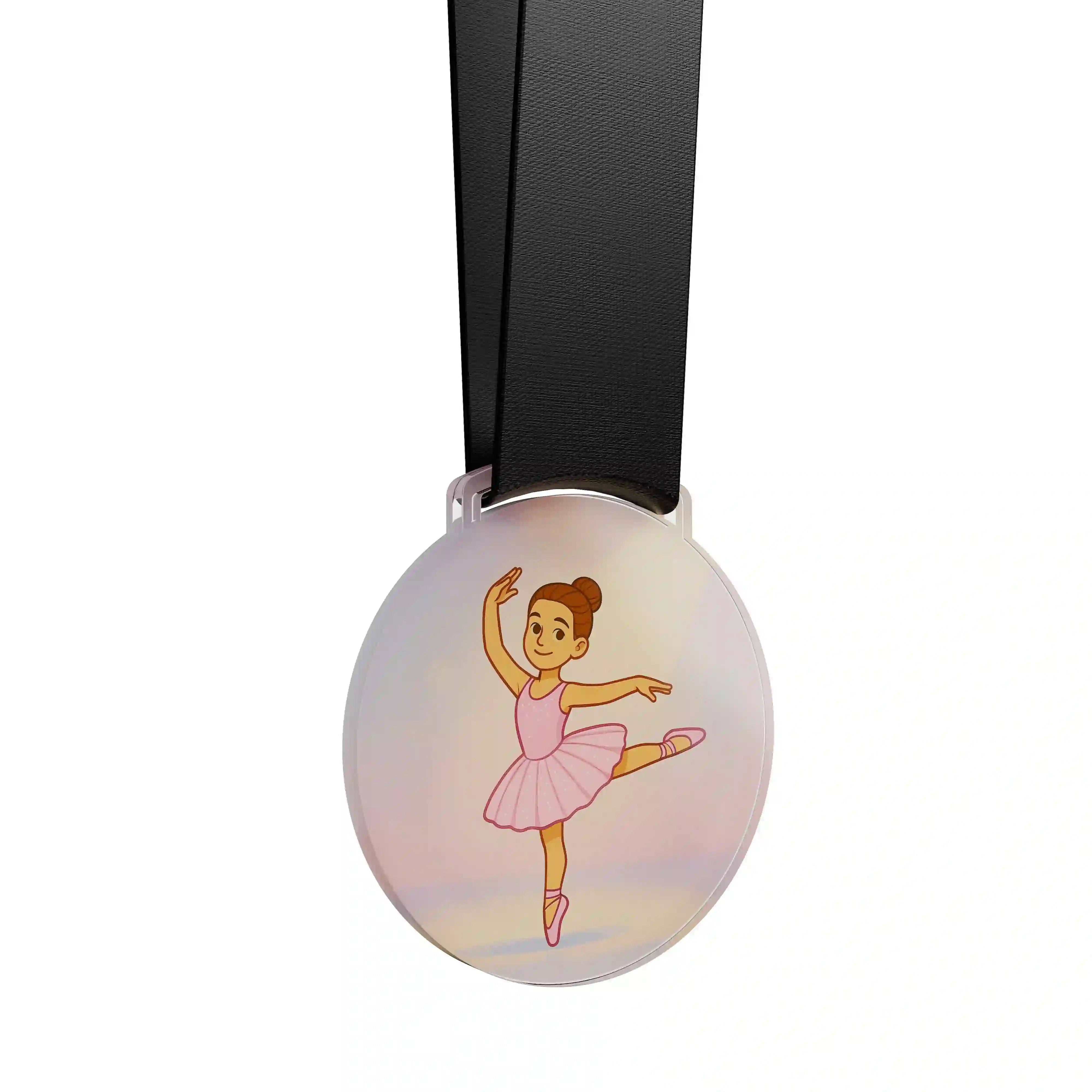 médaille acrylique d'une jeune fille faisant de la danse classique