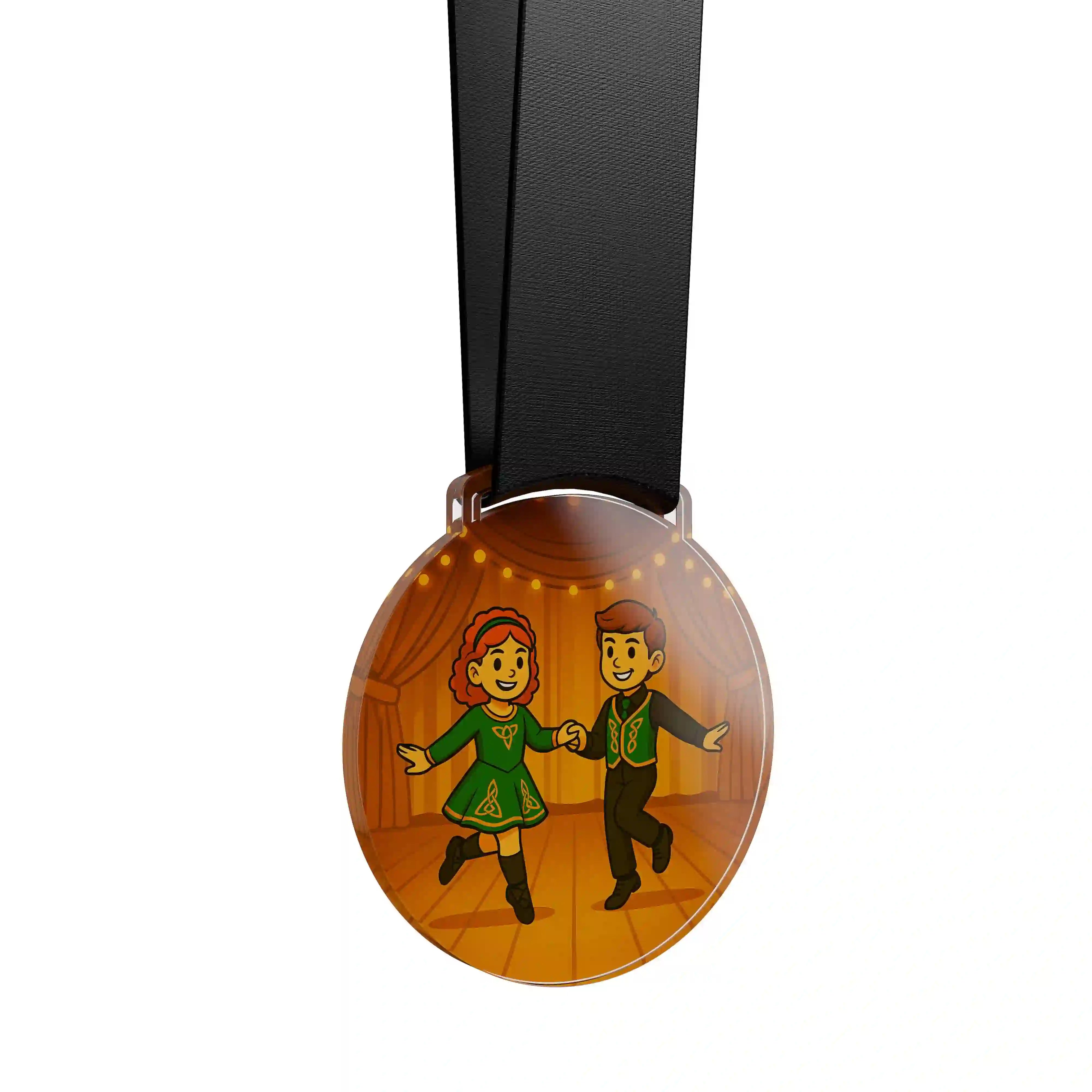 médaille acrylique d'enfants faisant de la danse folklorique 