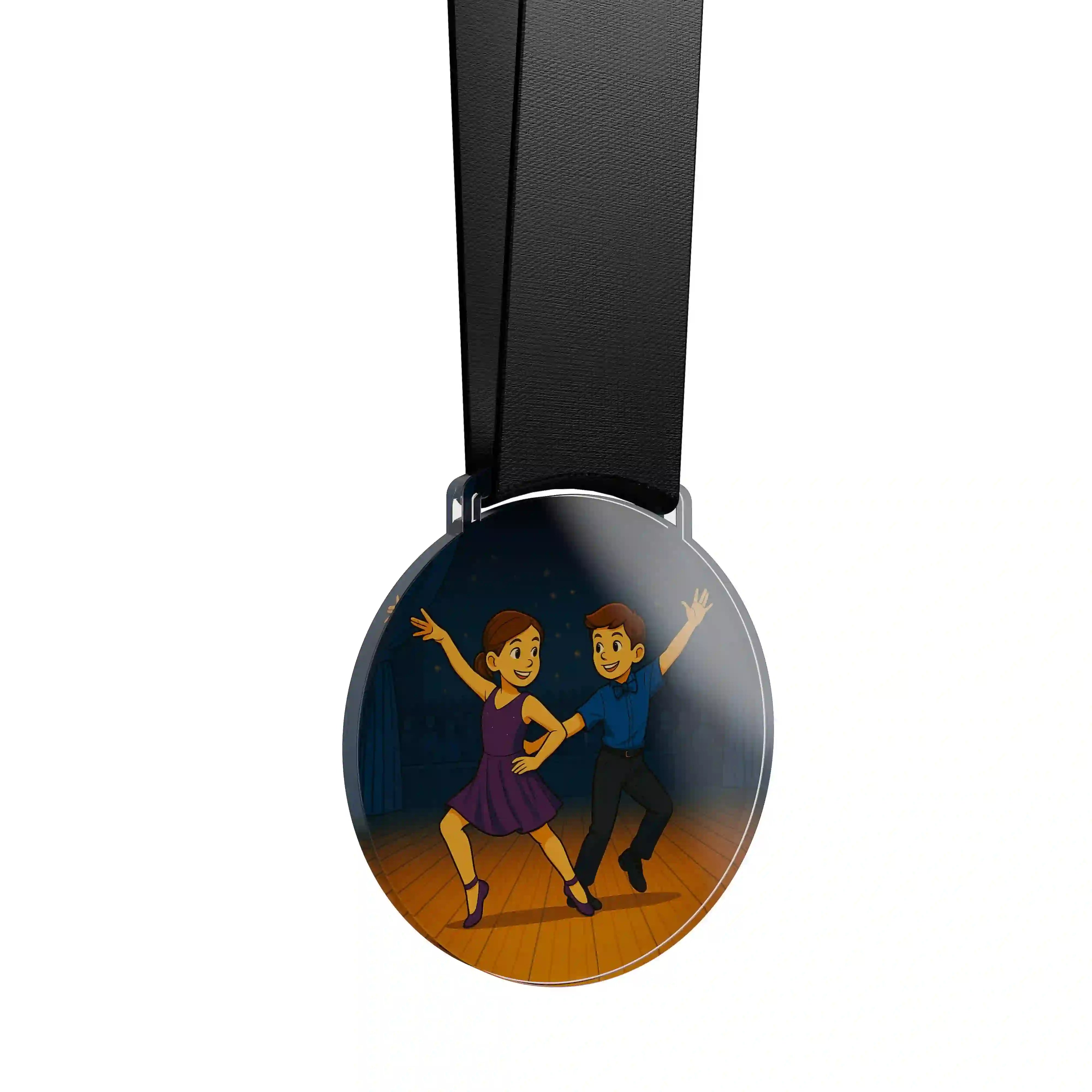 médaille acrylique d'enfants faisant de la danse moderne