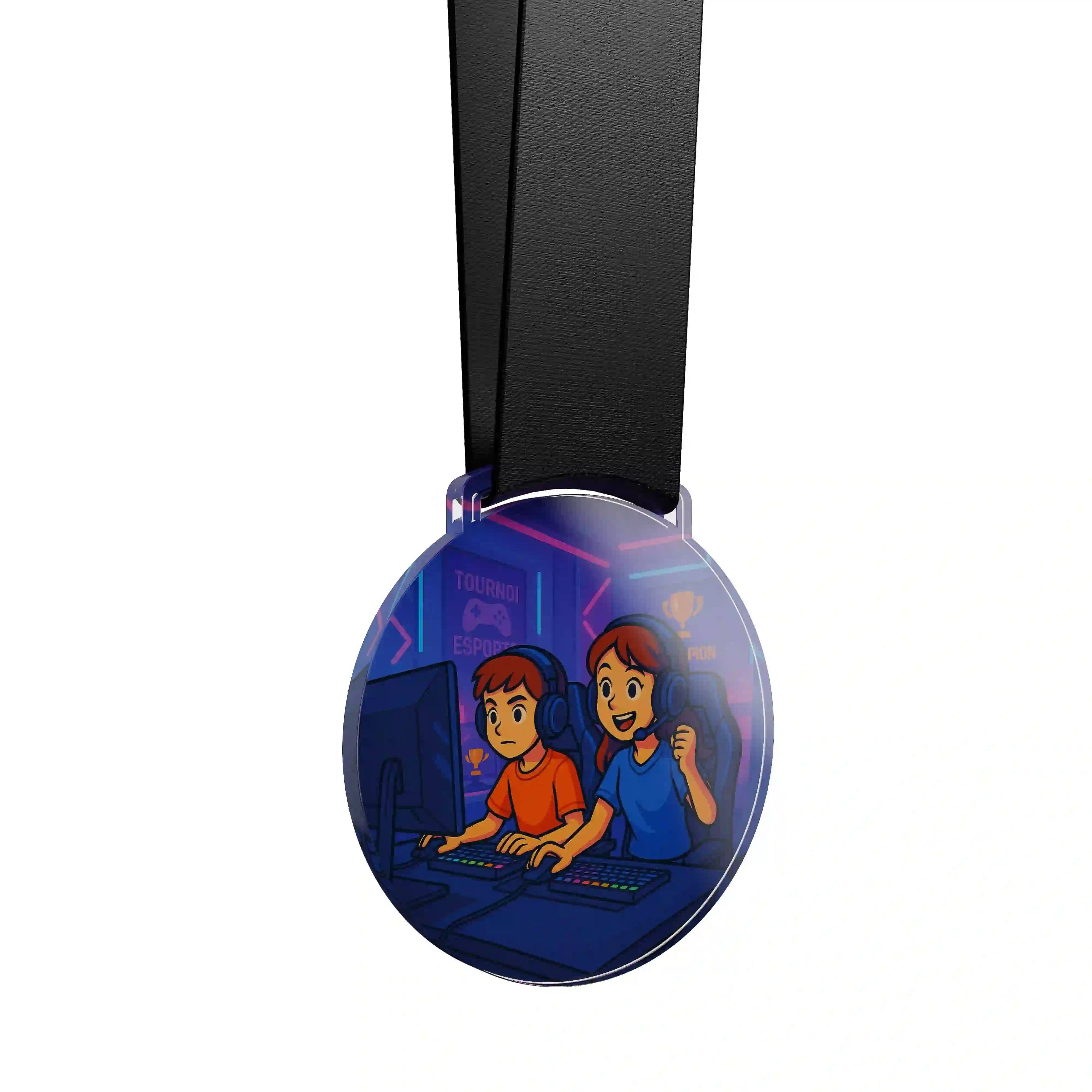 médaille acrylique d'enfants faisant de l'easport