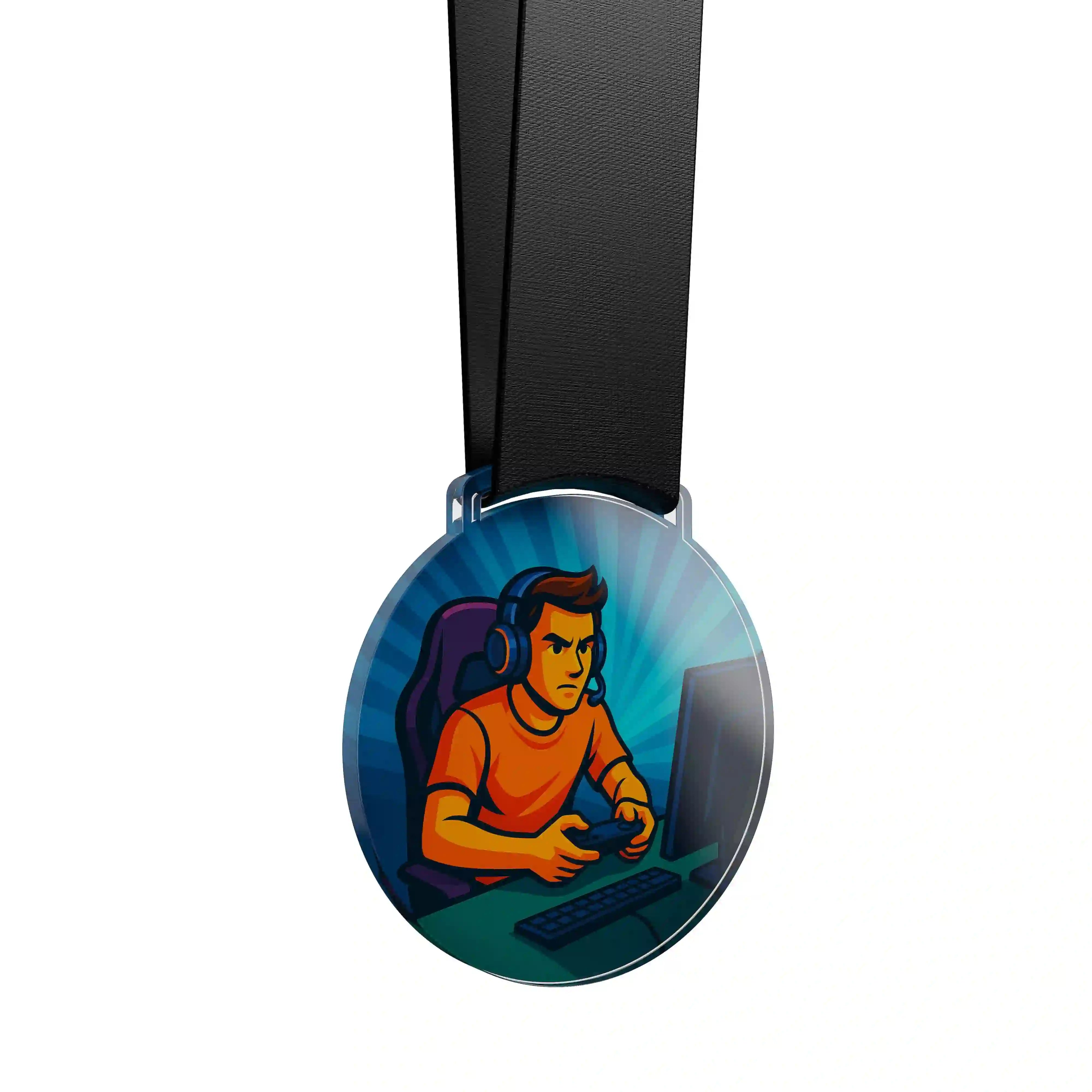médaille en acrylique d'un joueur d'e-sport