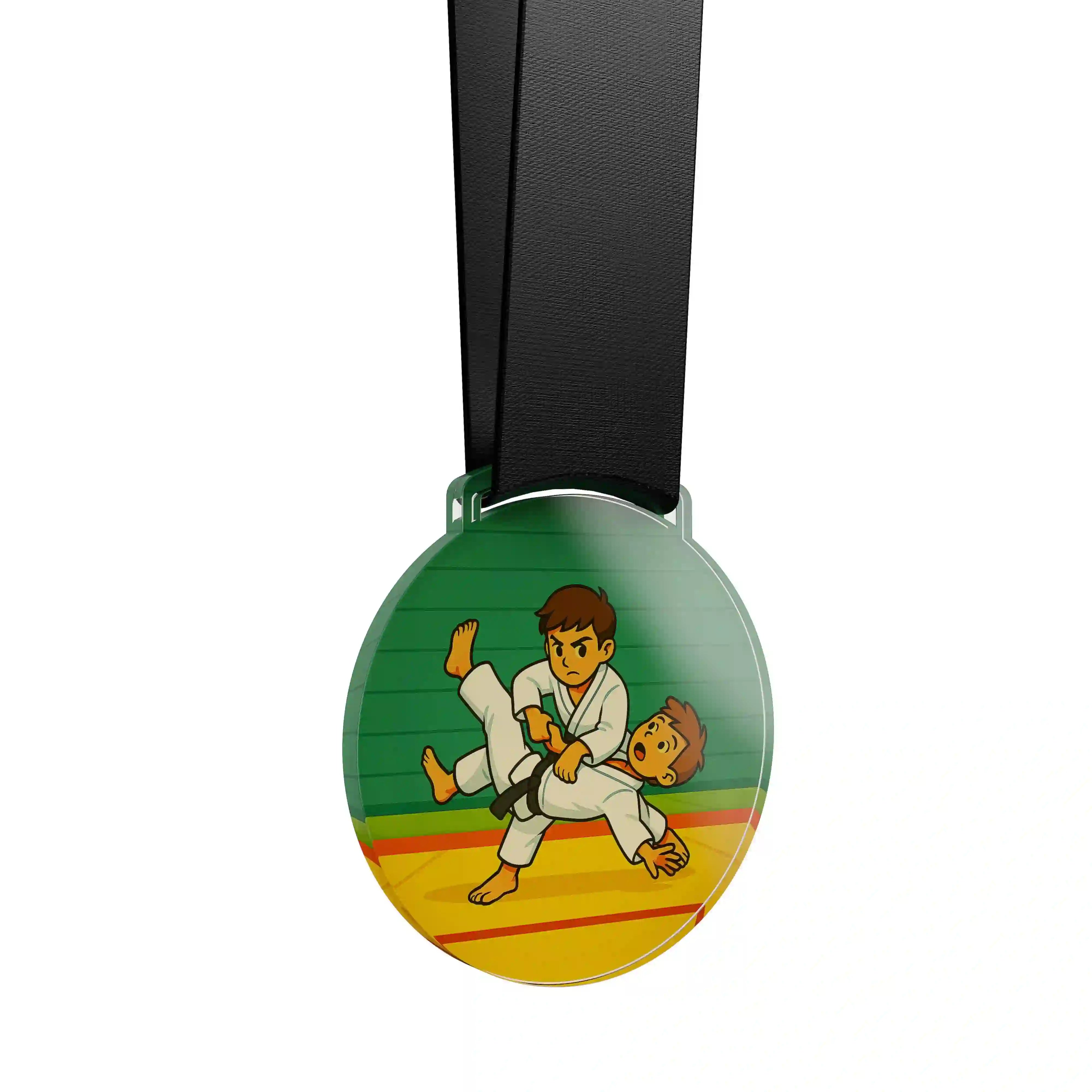 médaille acrylique de jeunes garçons faisant du judo 