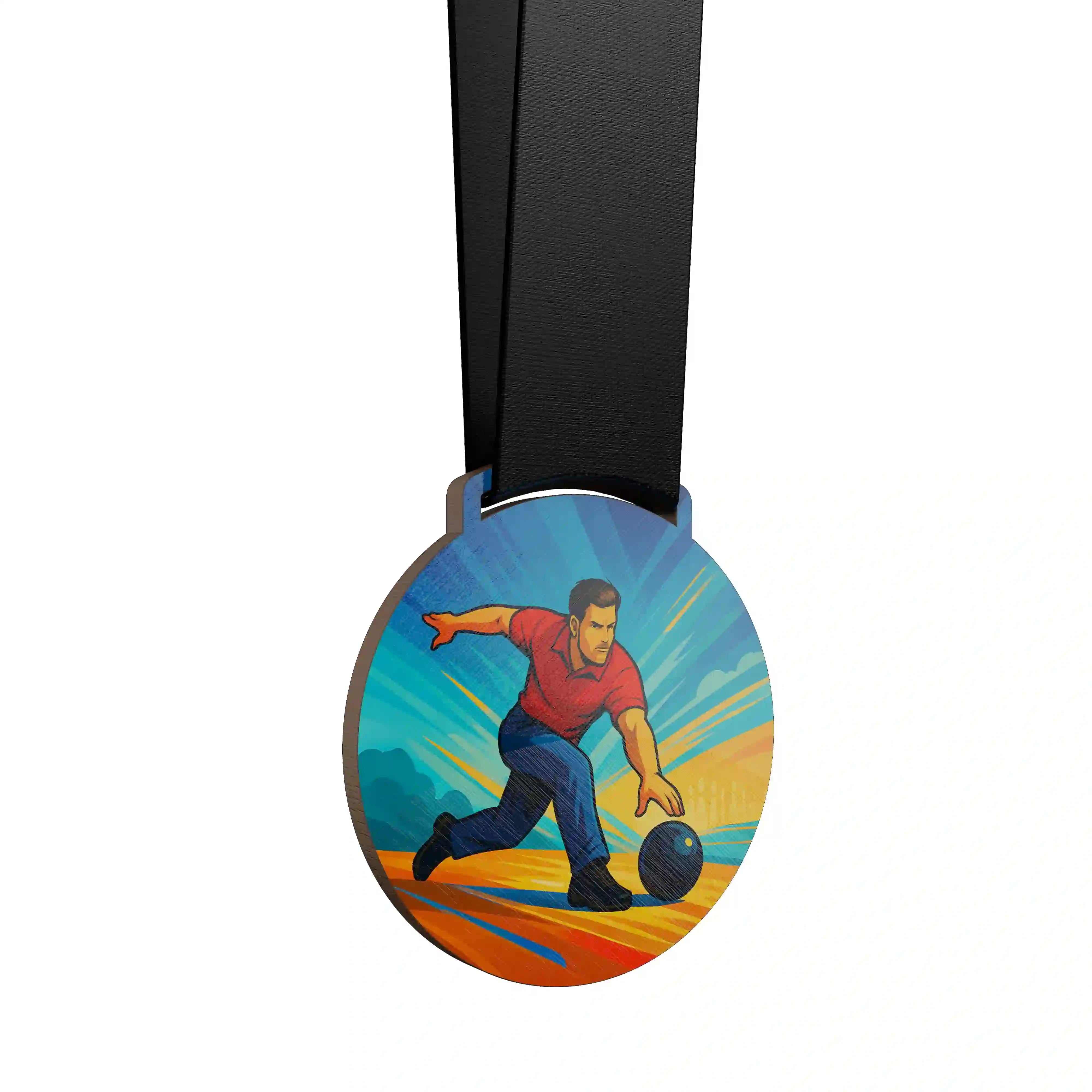 Homme qui lance une boule de bowling