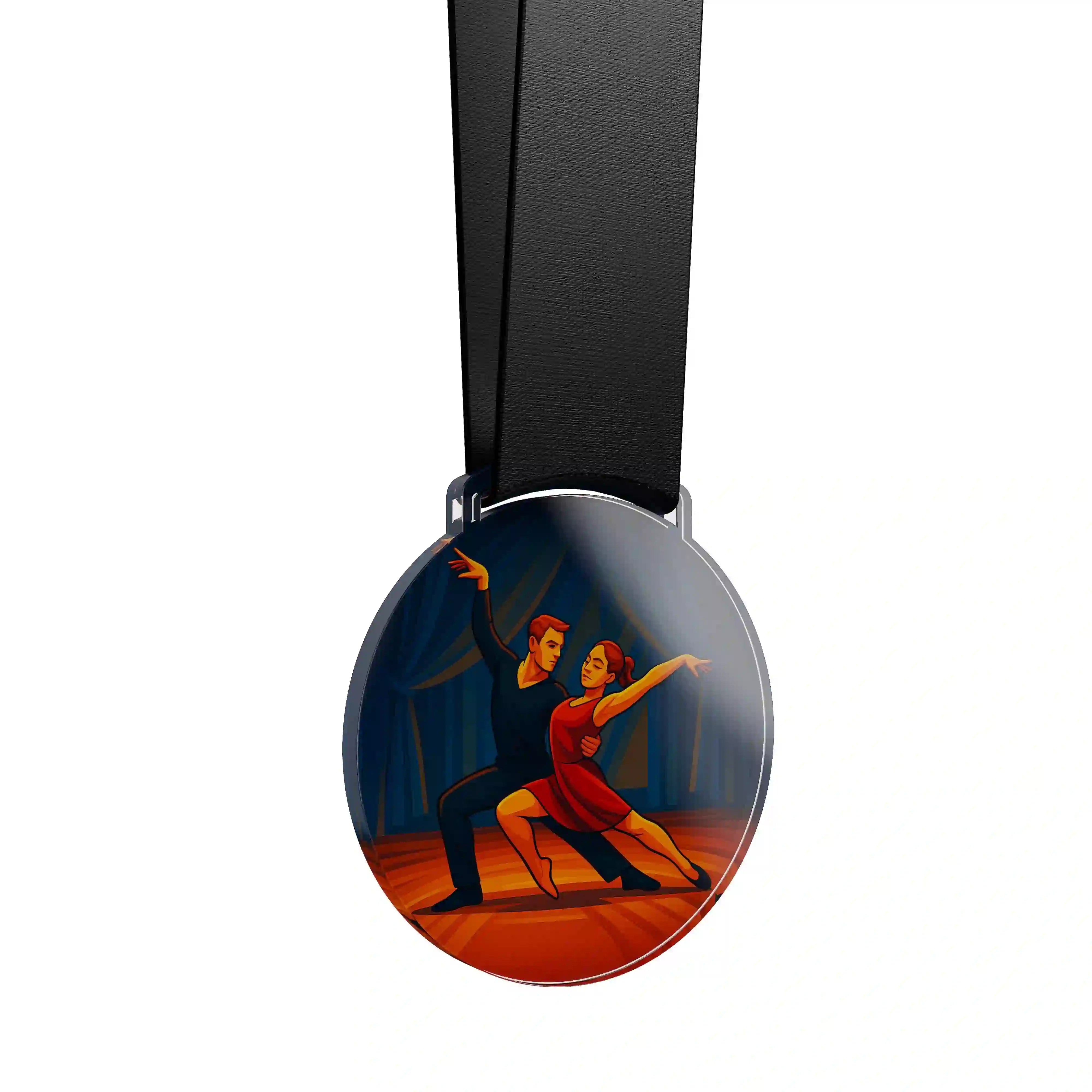 médaille en acrylique d'un couple de danse contemporaine