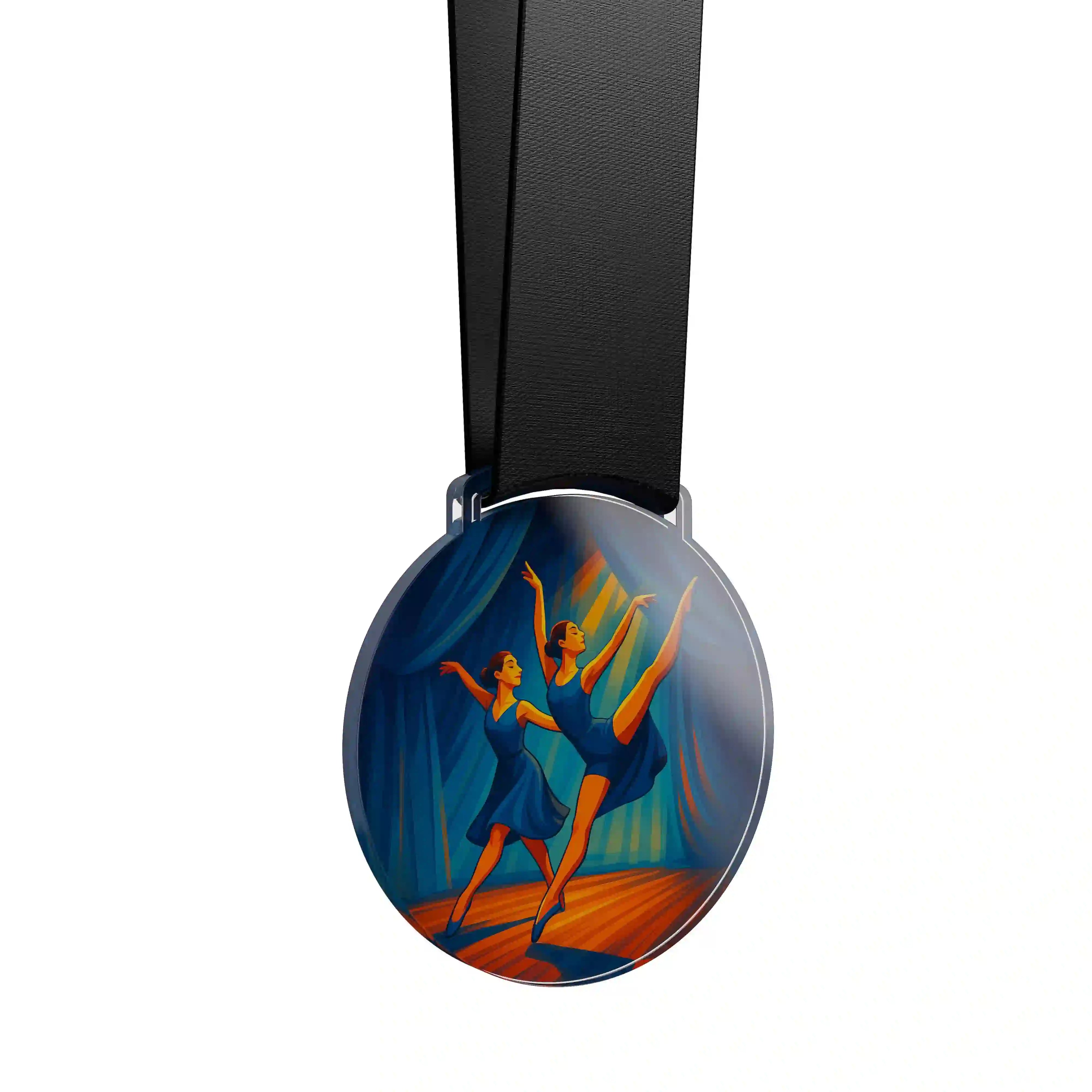 médaille acrylique de deux femmes faisant de la danse contemporaine