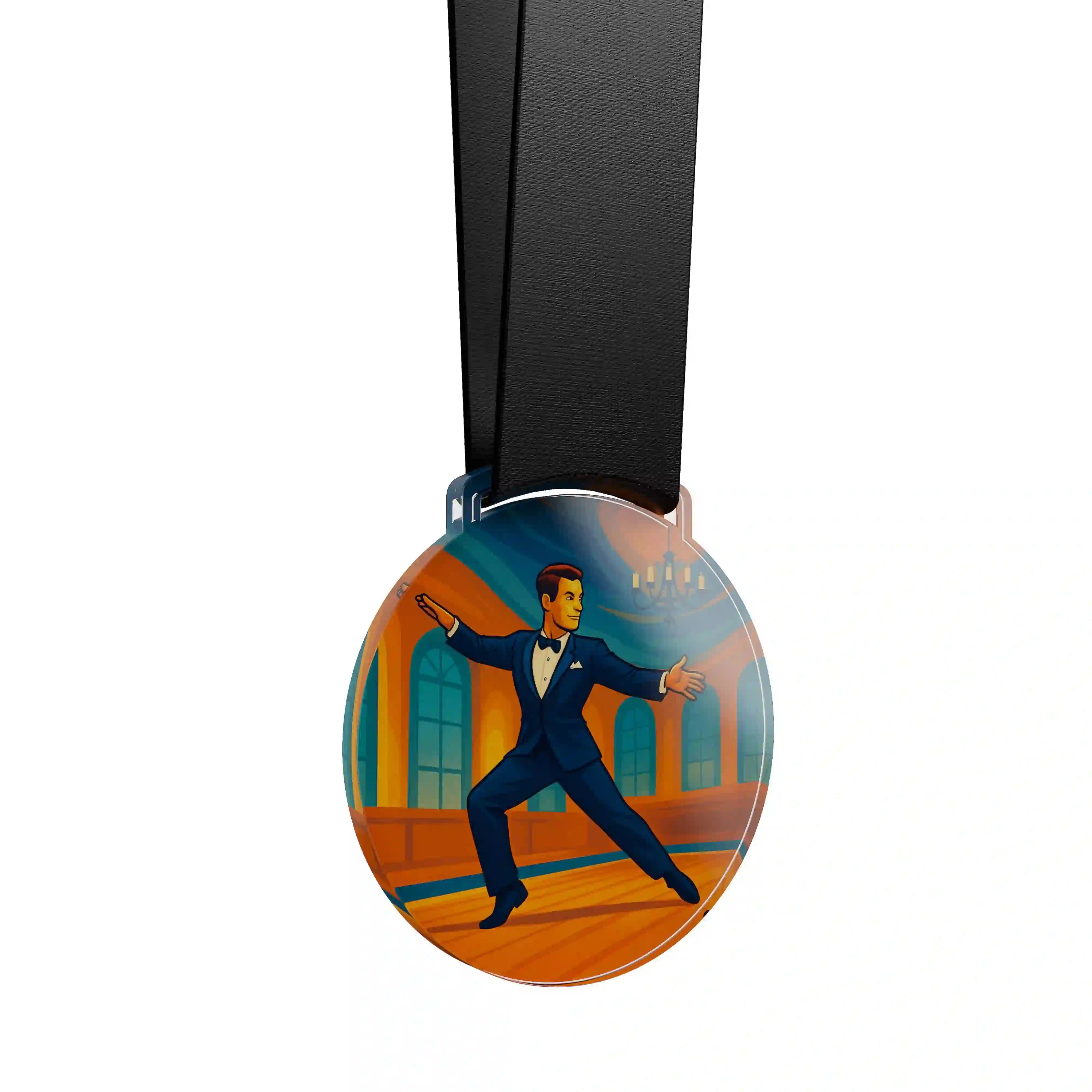 médaille en acrylique d'un danseur de salon