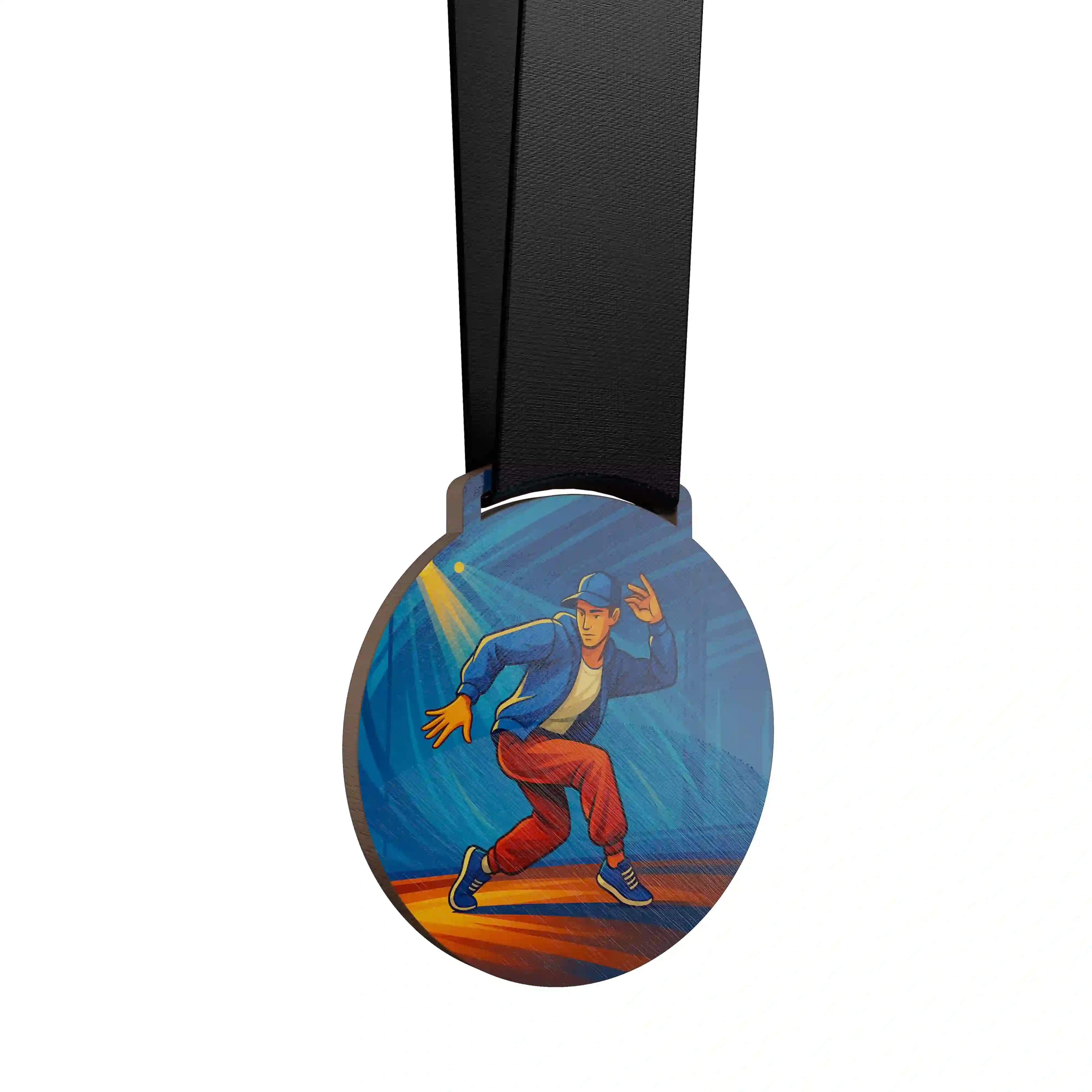 médaille en bois hiphop