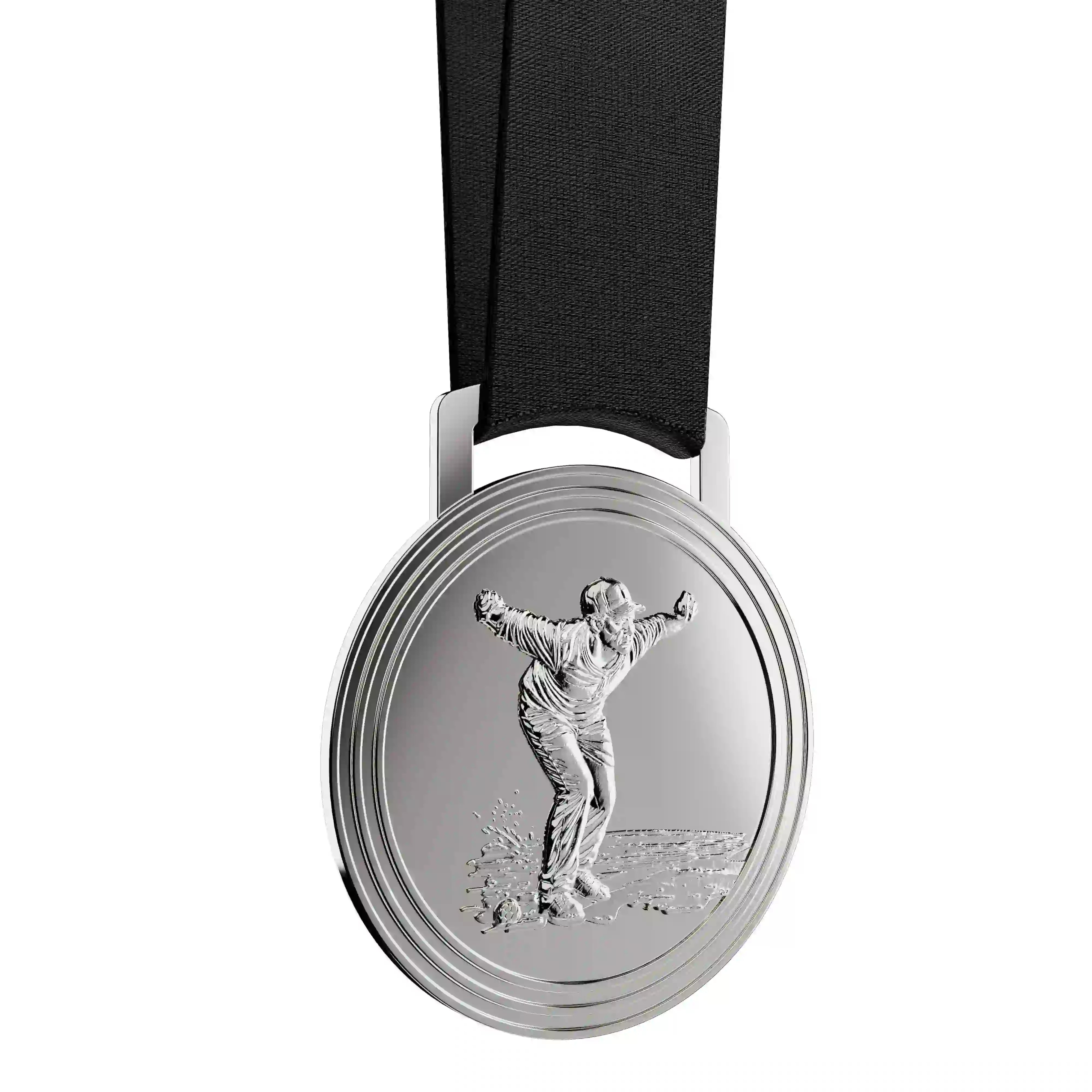 médaille en argent d'un joueur de pétanque