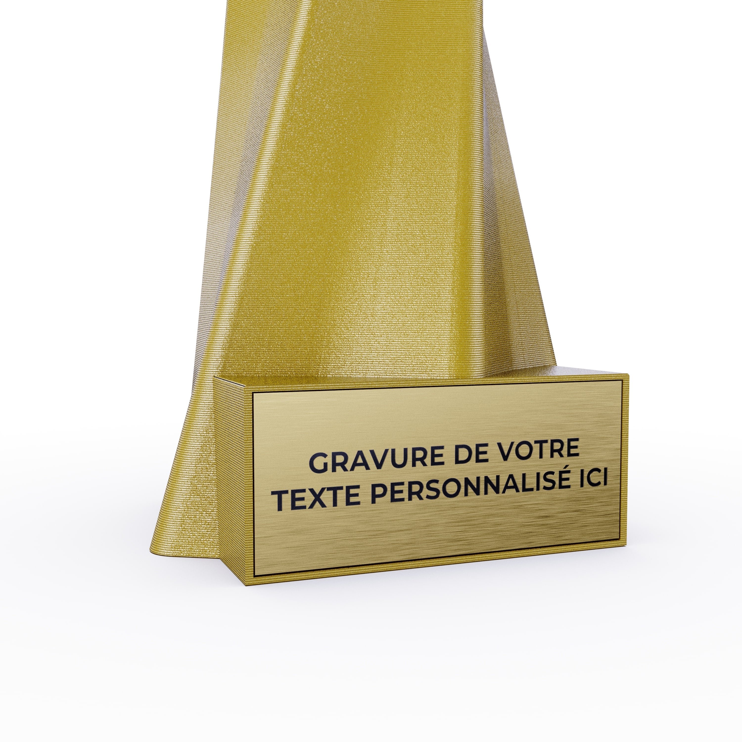 trophée avec une étiquette personnalisée